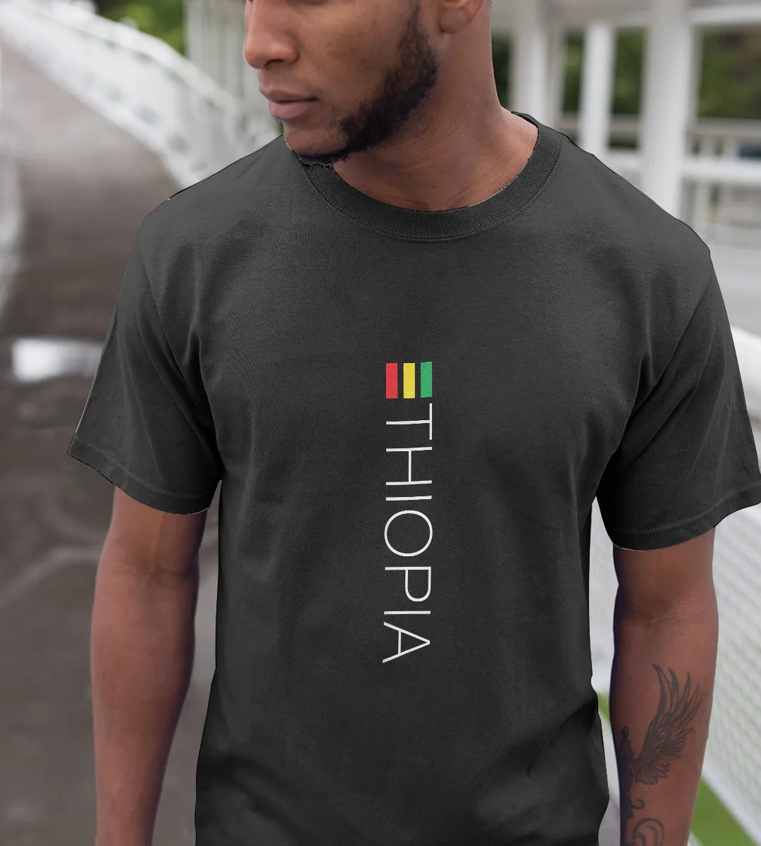 1sttheworld T-Shirt - Ethiopia T-Shirt Black A35