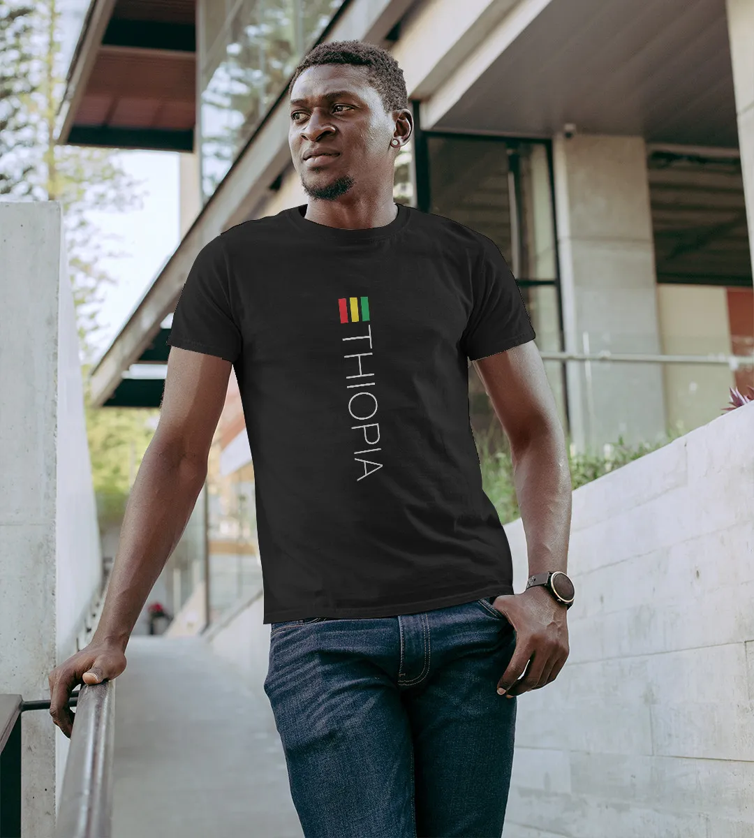 1sttheworld T-Shirt - Ethiopia T-Shirt Black A35