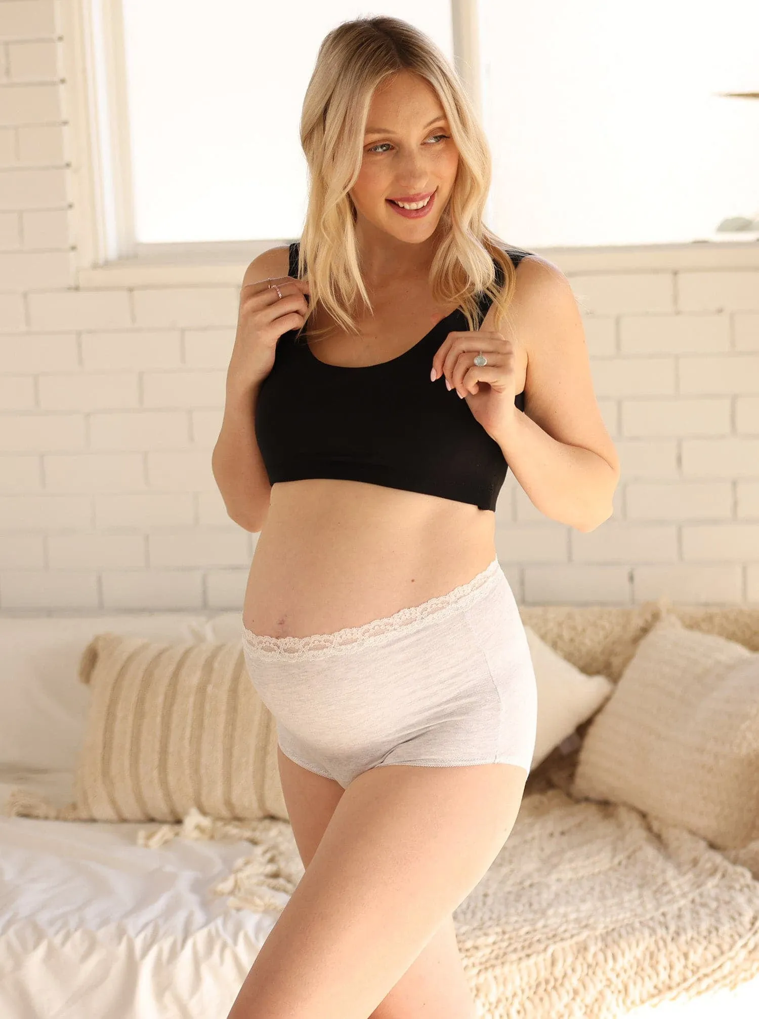 2-pack - Gracie Bamboo Maternity Underwear in Grey/Navy