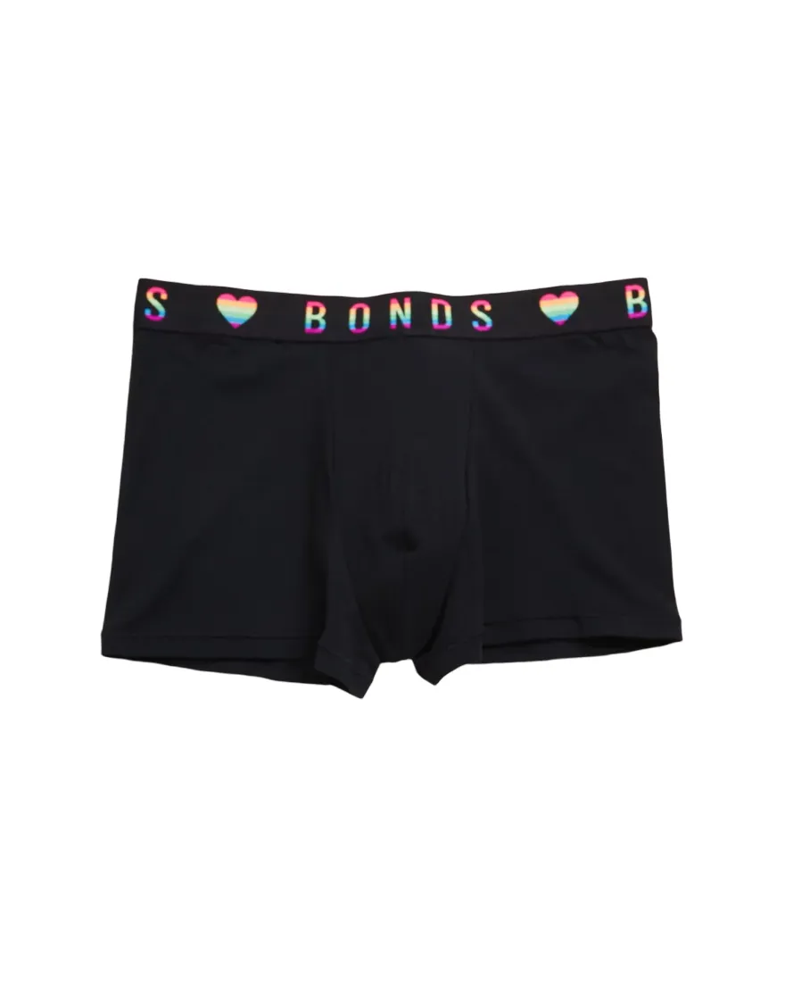 6 x Bonds Mens Guyfront Pride Trunk Underwear Undies Black