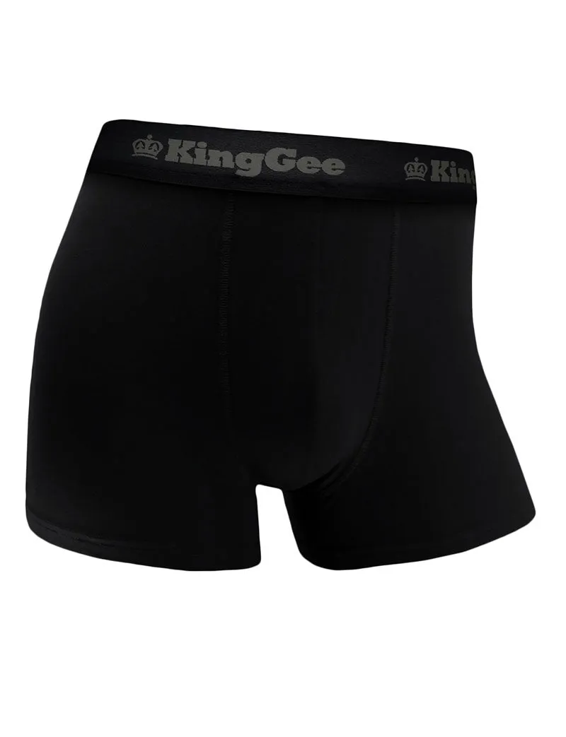 9 x Mens Kinggee Bamboo Trunks Underwear Black K19005