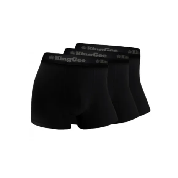 9 x Mens Kinggee Bamboo Trunks Underwear Black K19005