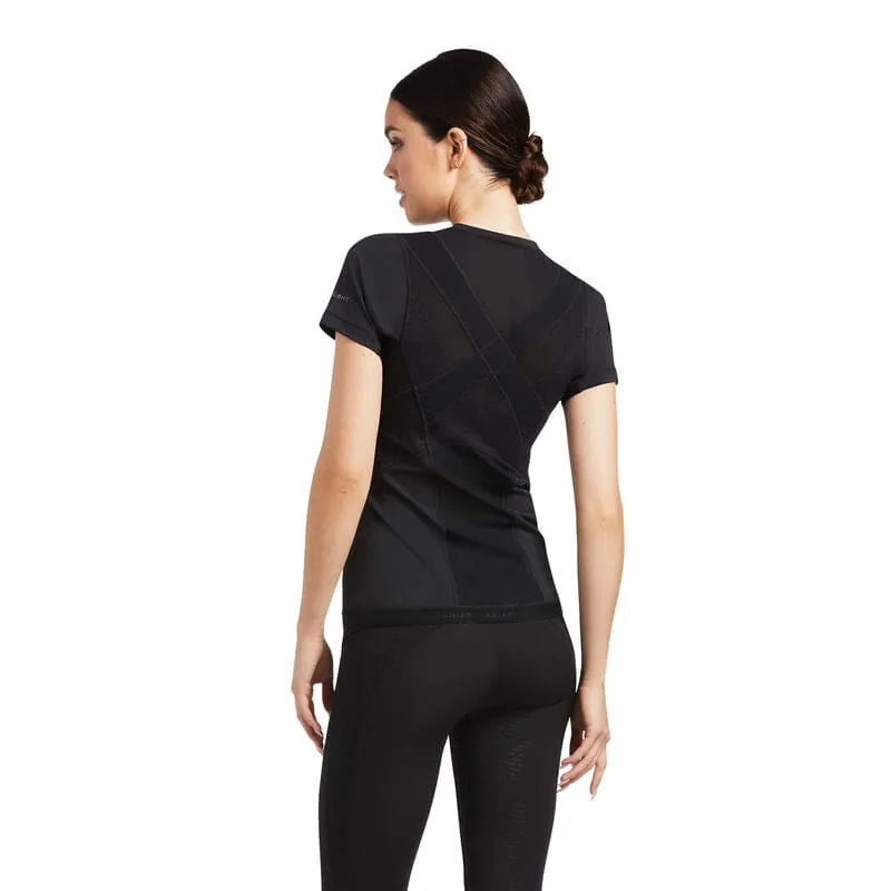 Ariat Ladies Ascent Crew Short Sleeved Baselayer Black