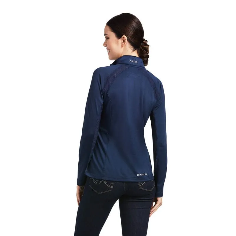 Ariat Ladies Sunstopper 2.0 1/4 Zip Baselayer Navy