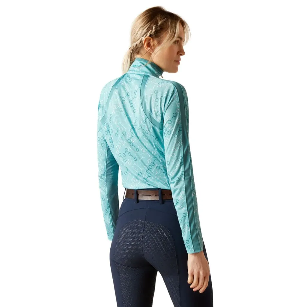 Ariat Ladies Sunstopper 3.0 1/4 Zip Baselayer Marine Blue Bit