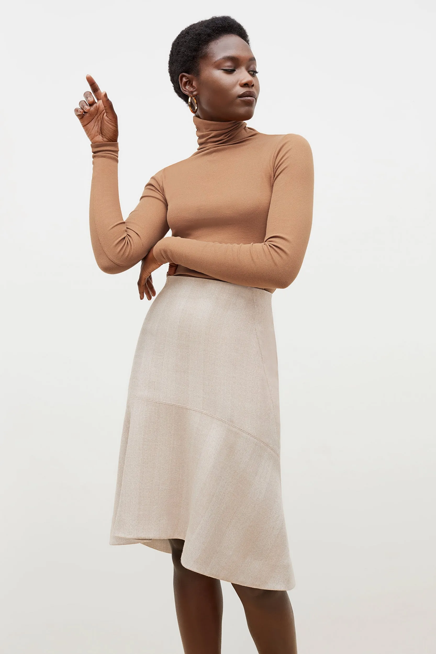 Axam Turtleneck - Ribbed Pima Cotton :: Camel