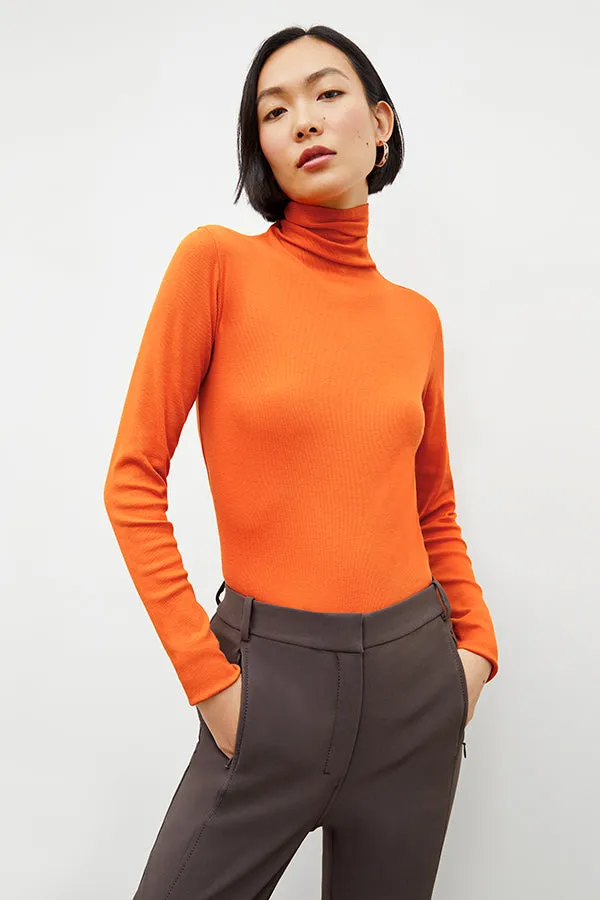 Axam Turtleneck - Ribbed Pima Cotton :: Clementine