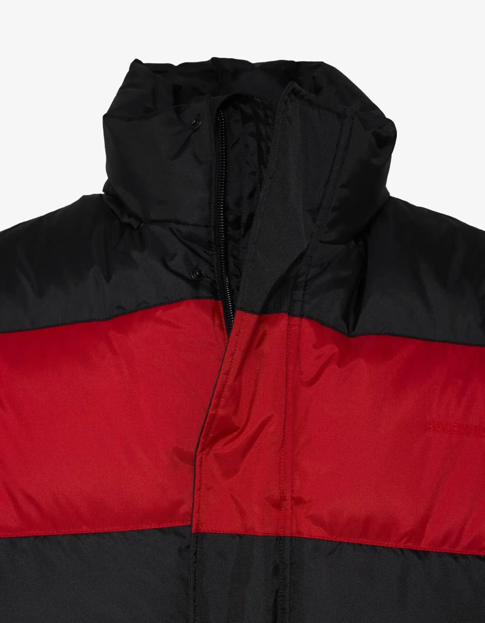 Balenciaga Red & Black Stripe Down Coat