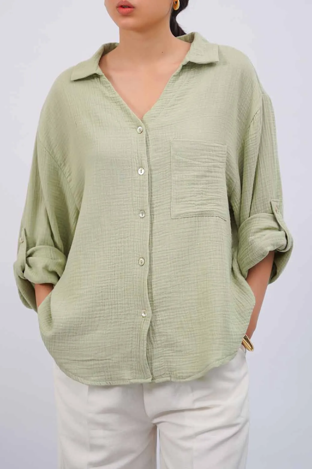 BASIC MUSLIN BUTTON DOWN