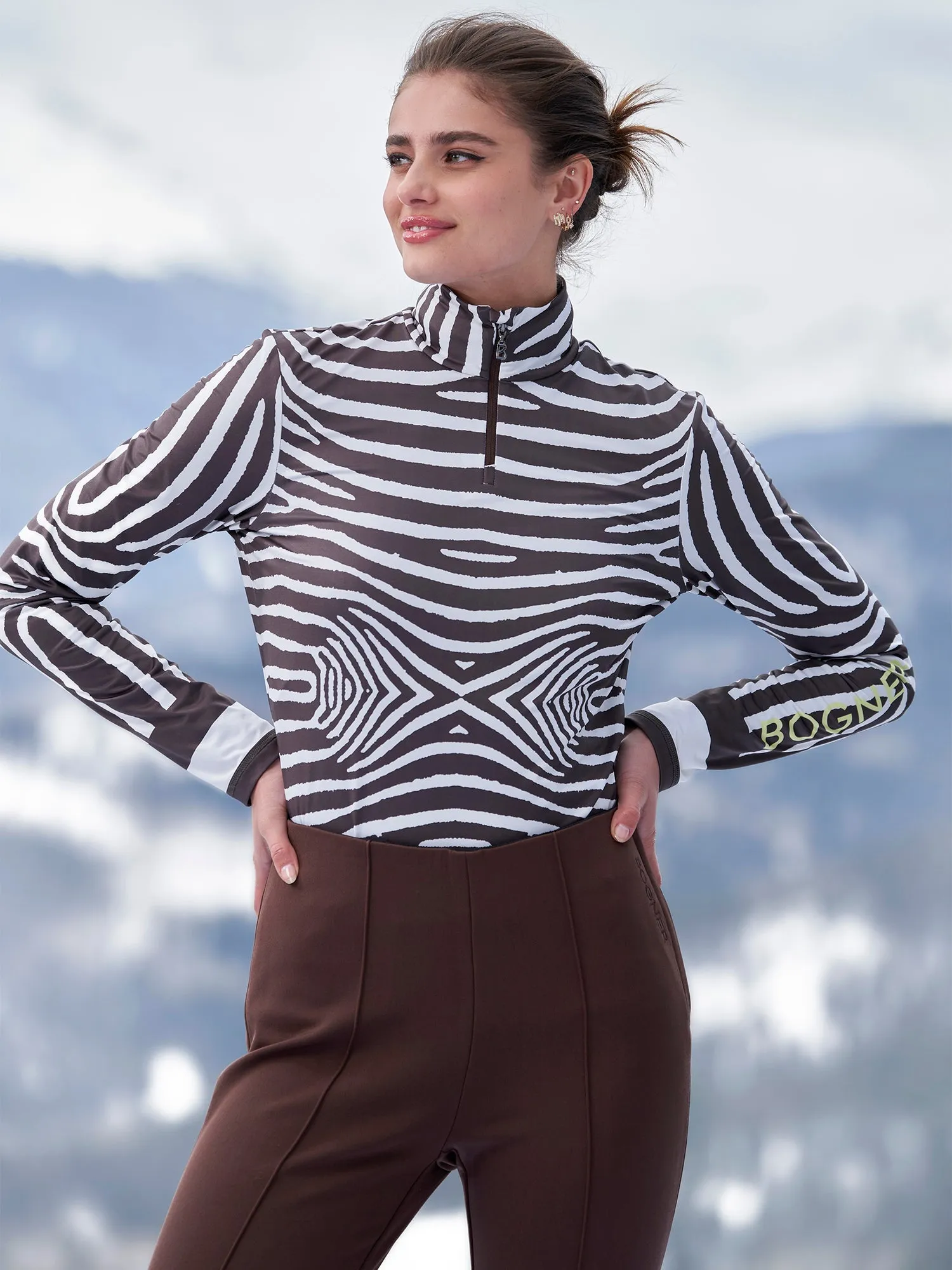 Beline Zebra Jersey Tec Turtleneck