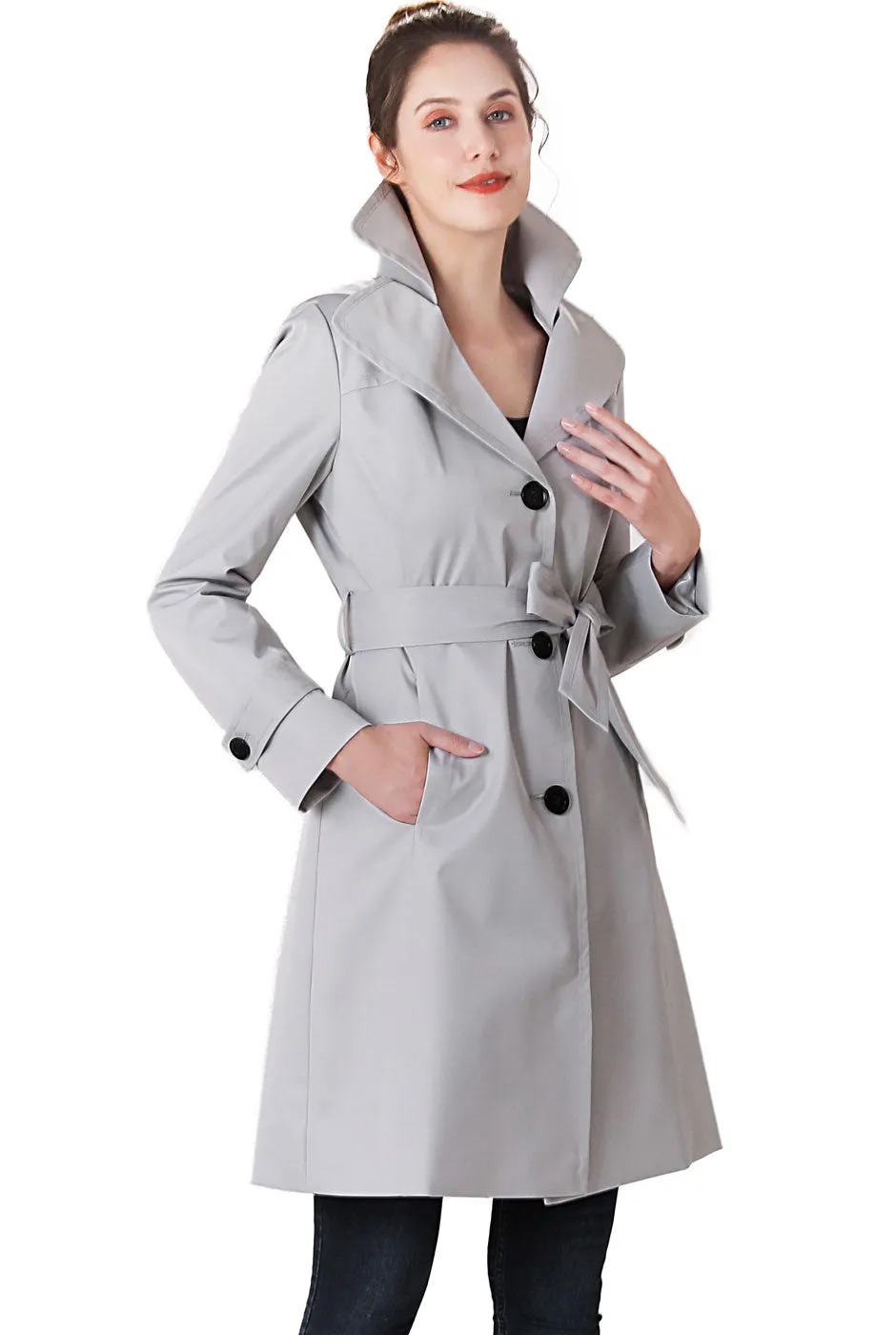 BGSD Women Eva Waterproof Hooded Trench Coat