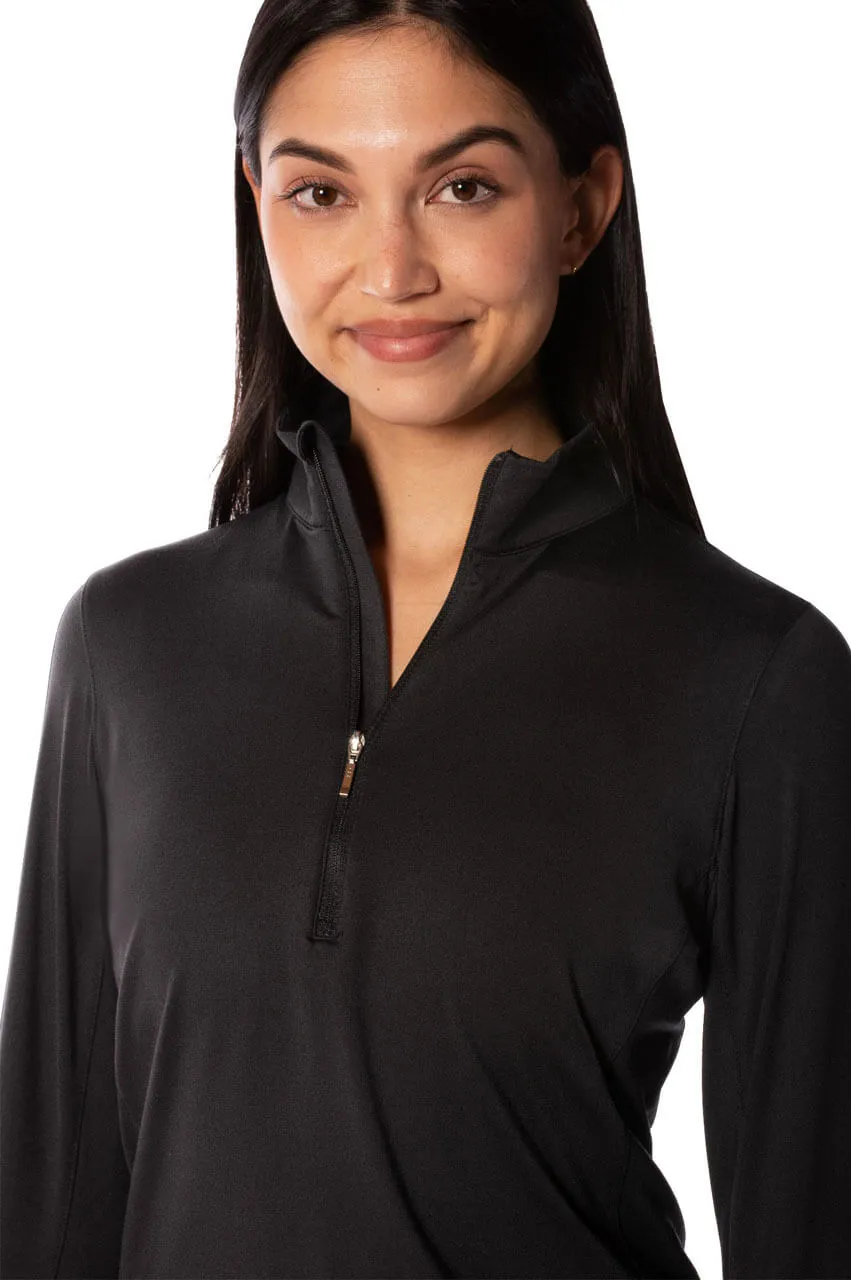 Black Fabulous Mock Pullover