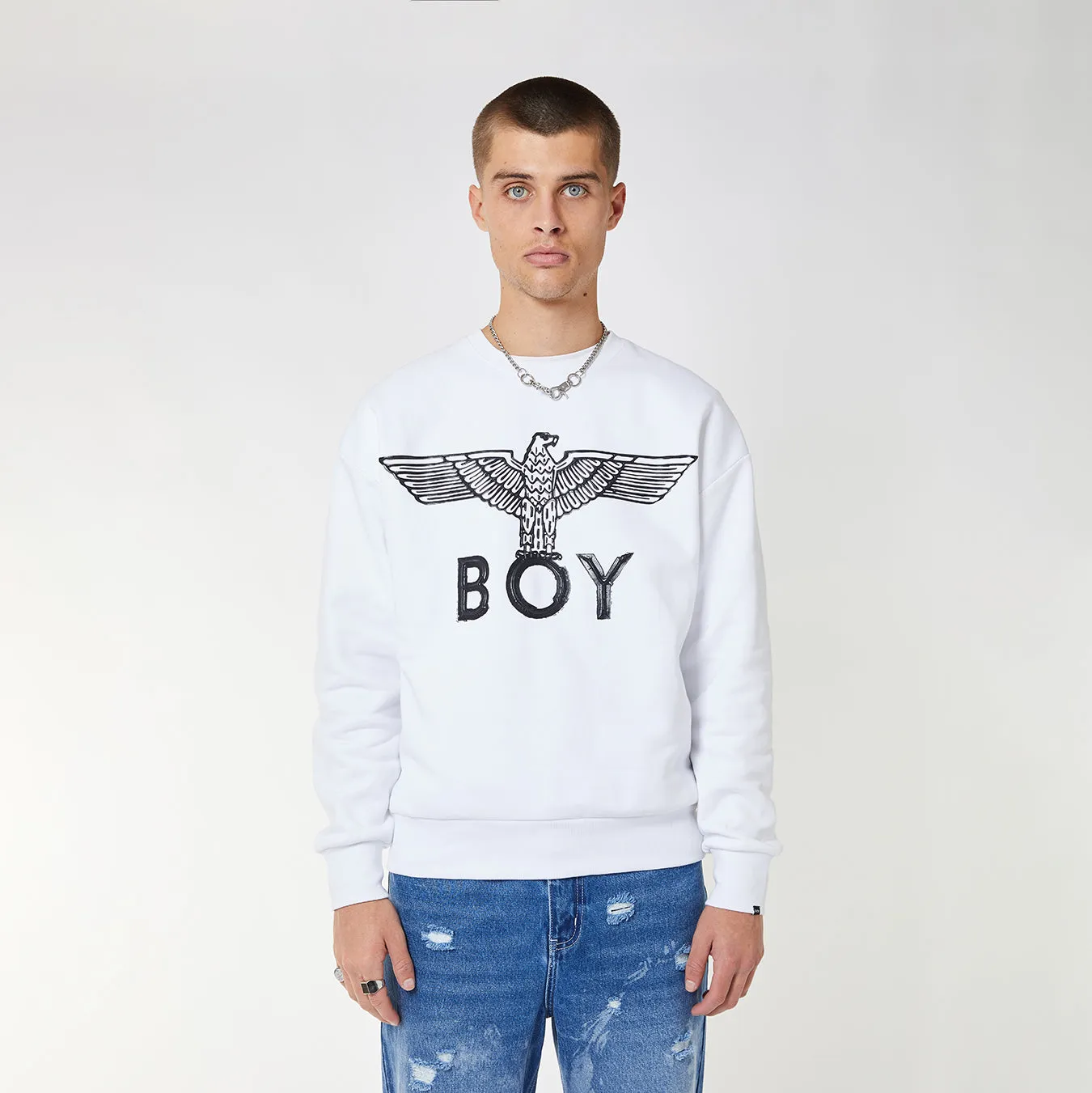 BOY EAGLE SWEATSHIRT - WHITE