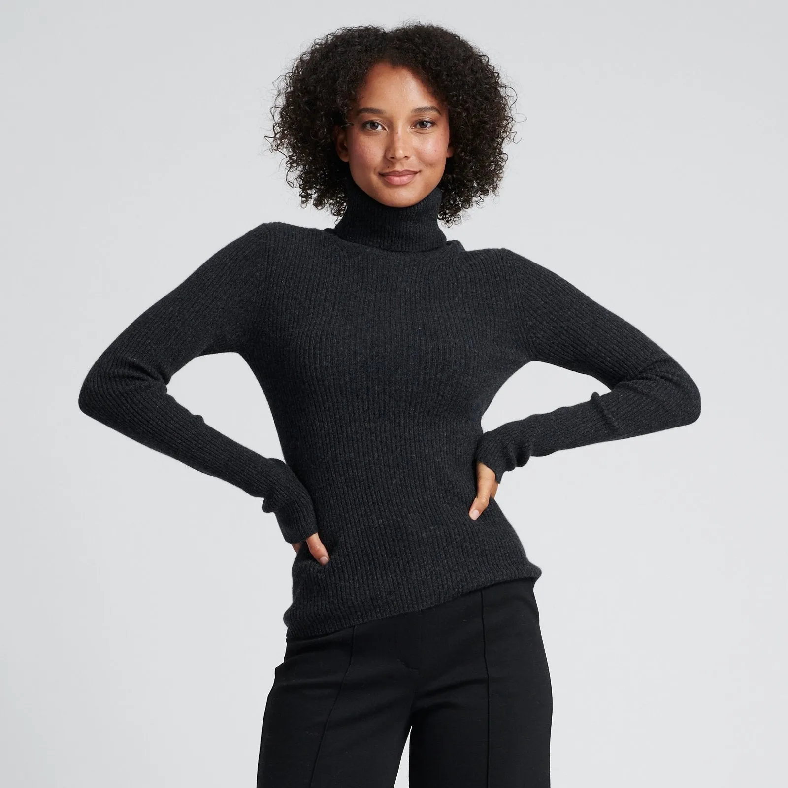 Cashmere Ribbed Turtleneck