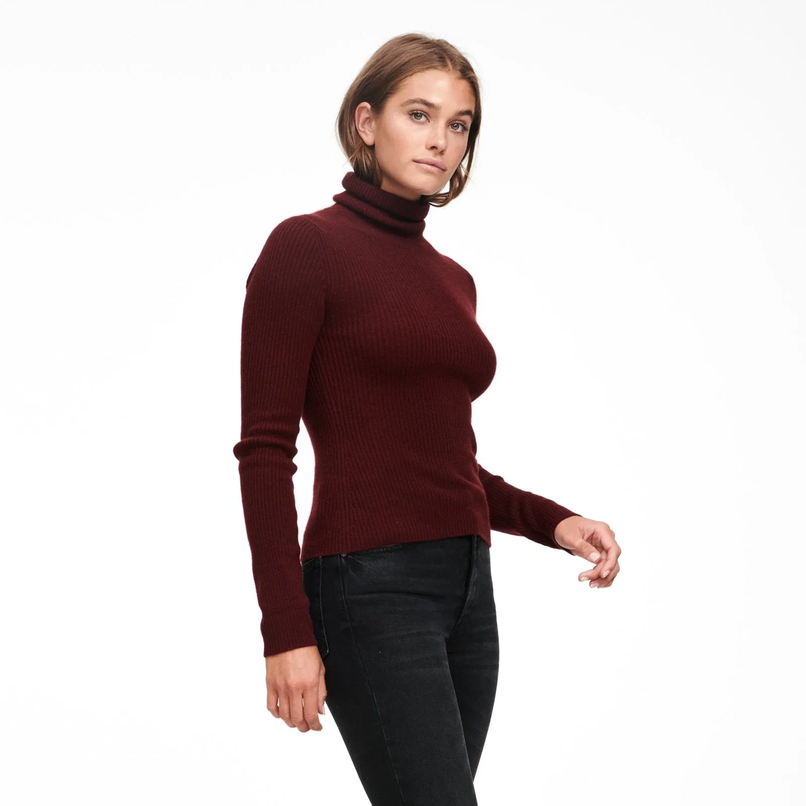 Cashmere Ribbed Turtleneck