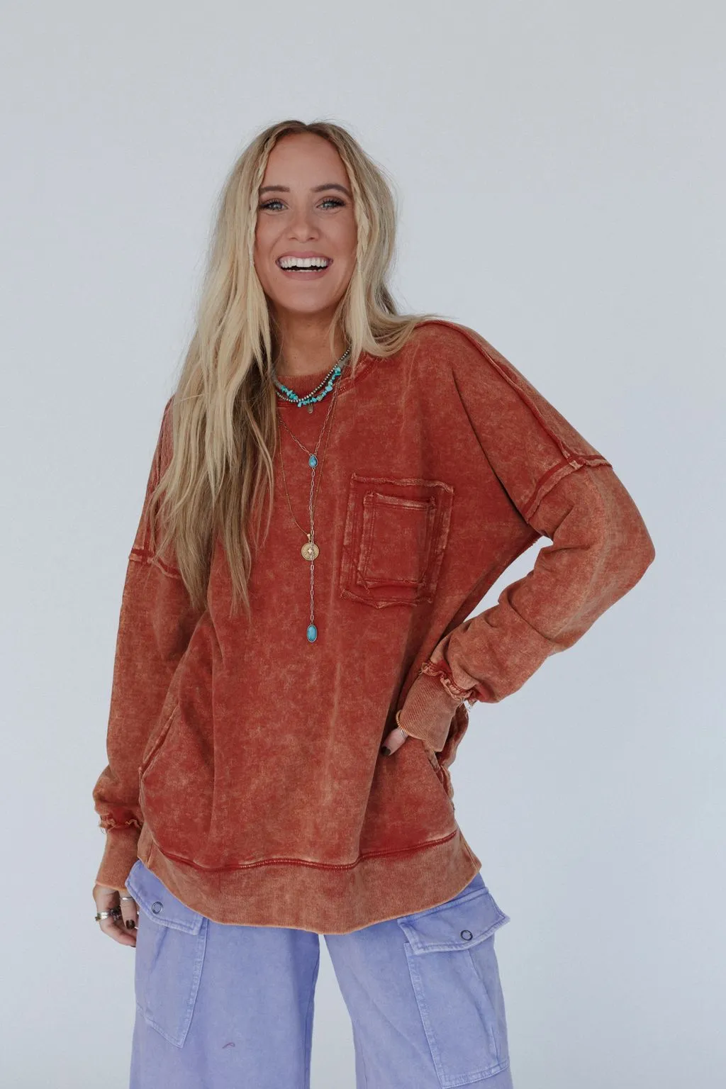 Chill Days Pullover - Rust