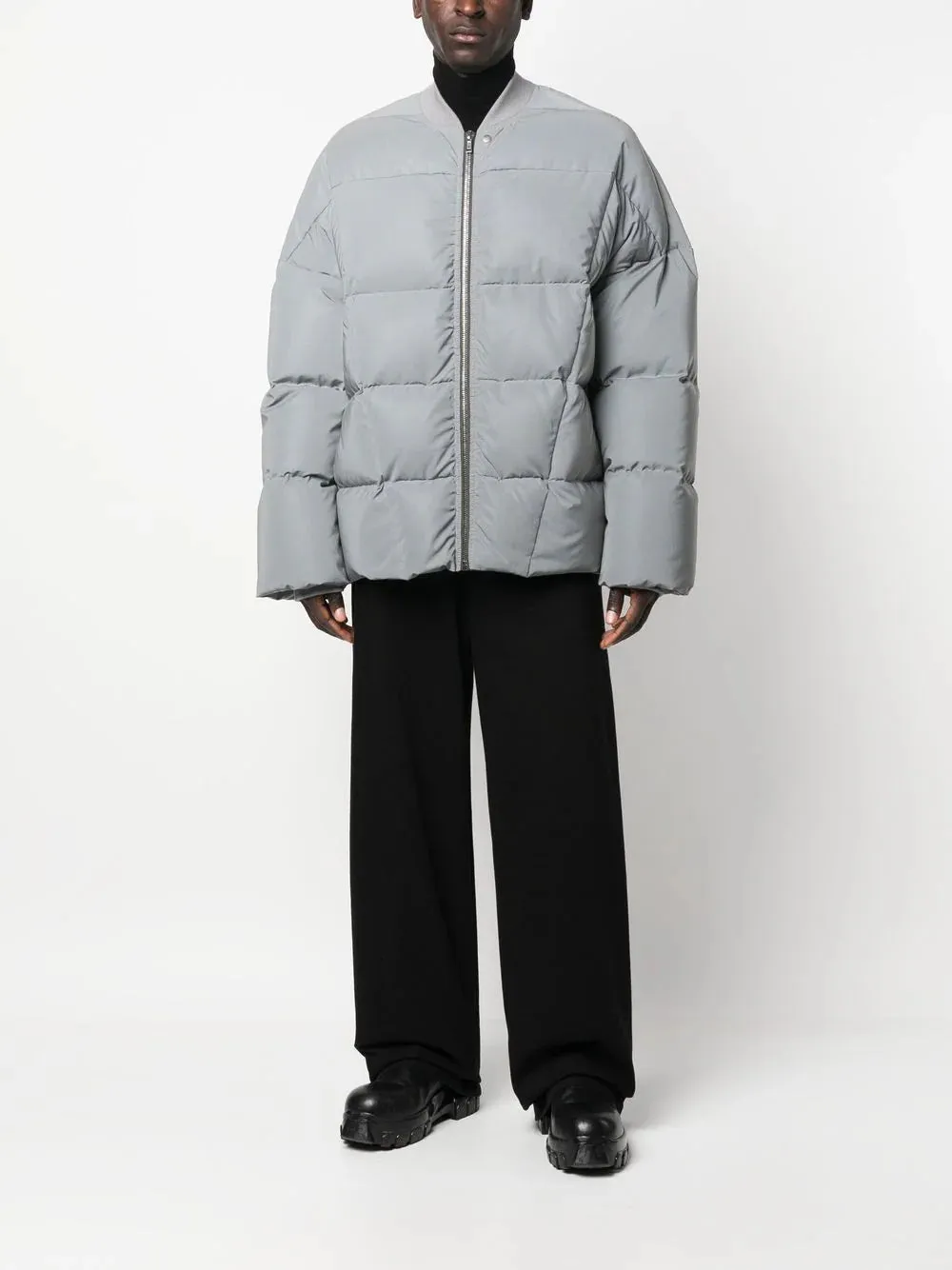 Collarless Padded Jacket