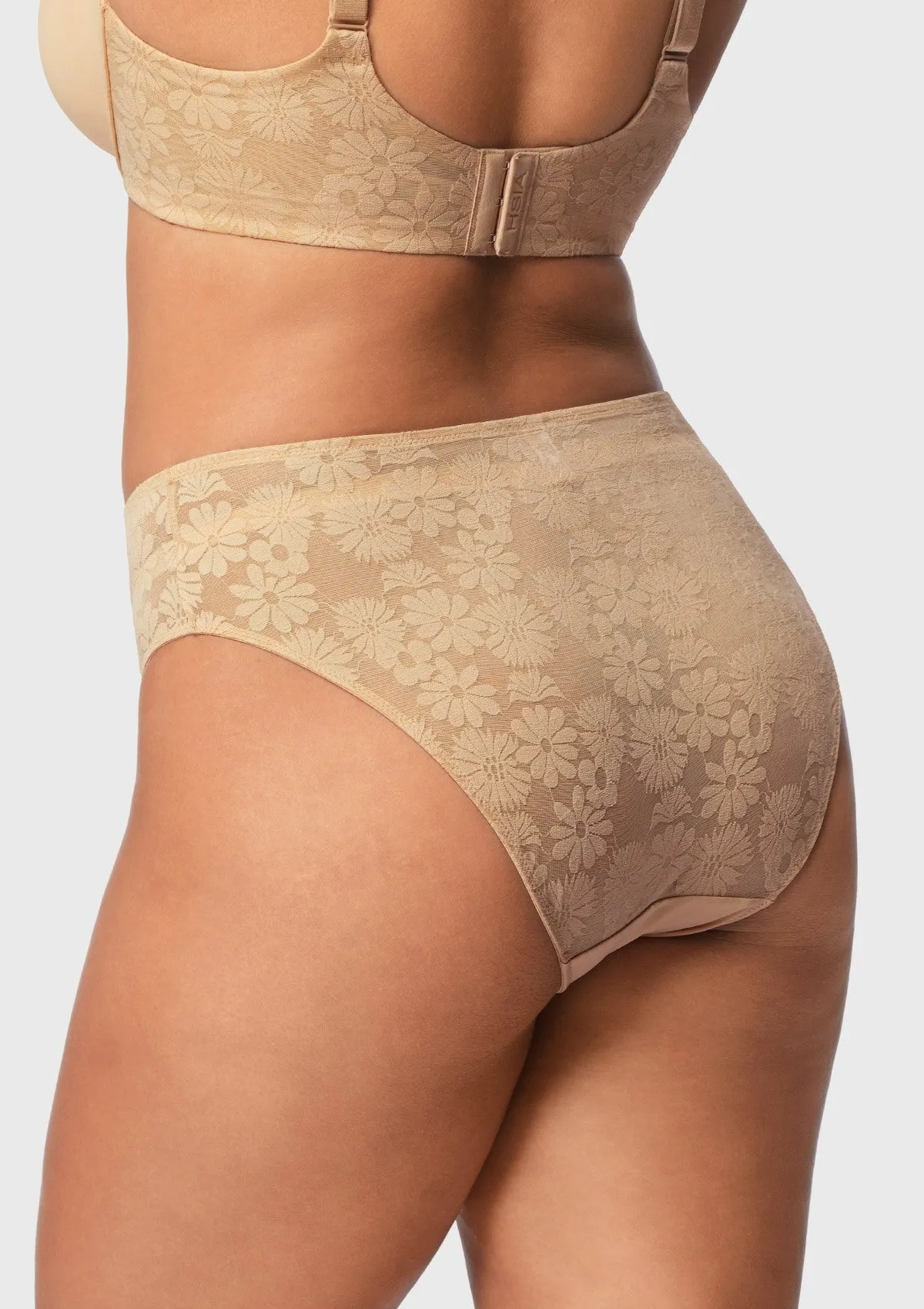 Daisy Smooth Lace High-Rise Mesh Lace Back Brief Underwear