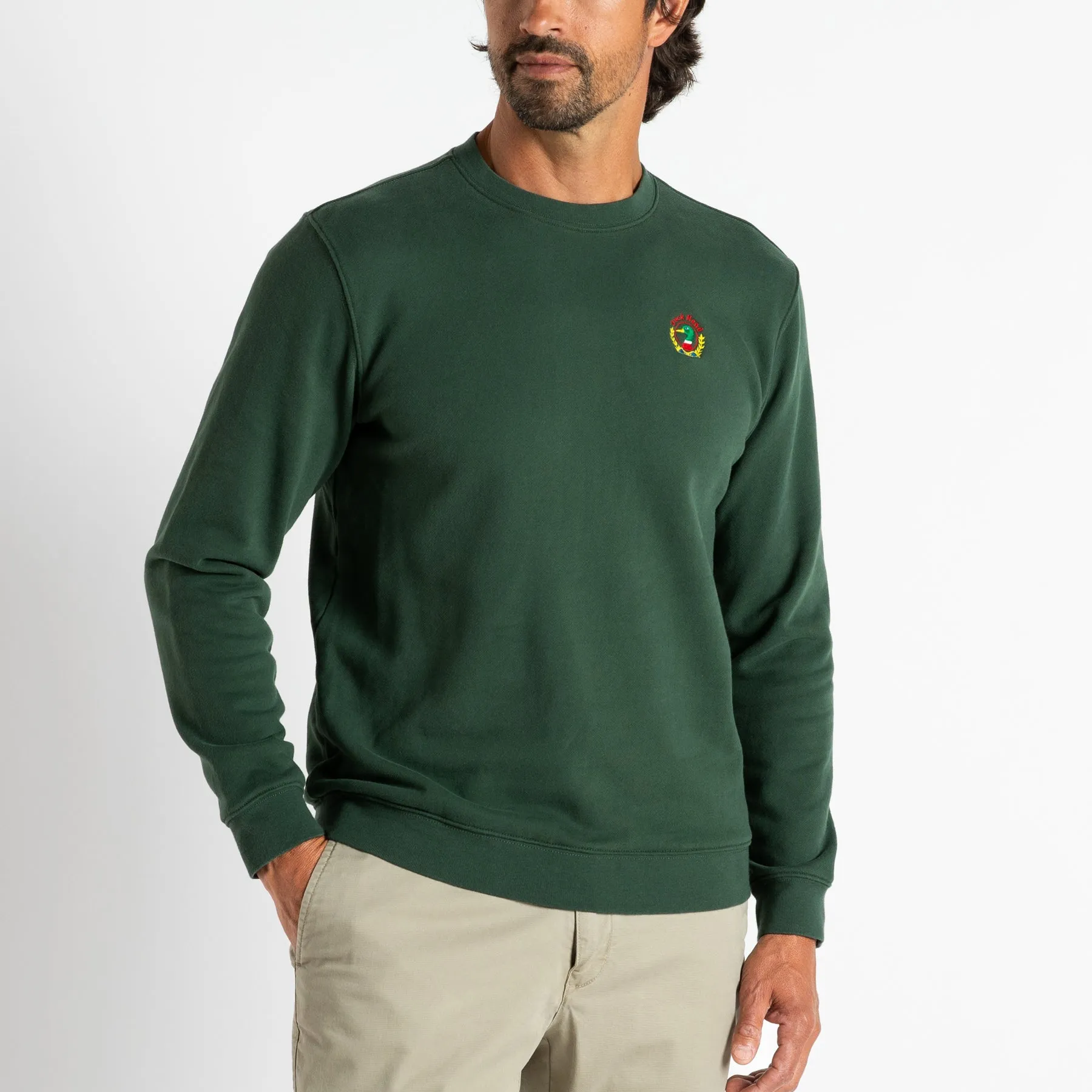 Embroidered Crest Crewneck Pullover