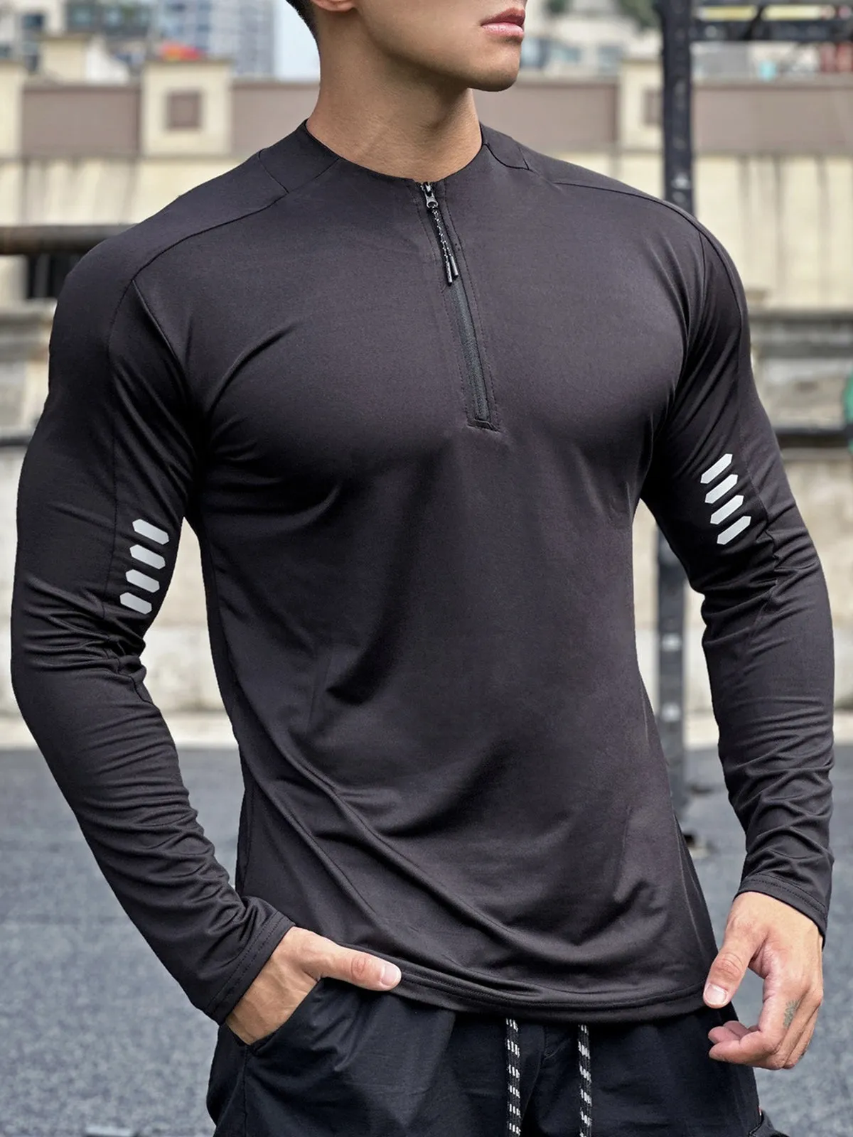 Evolution Half Zip Long Sleeves Shirt Workout Baselayer