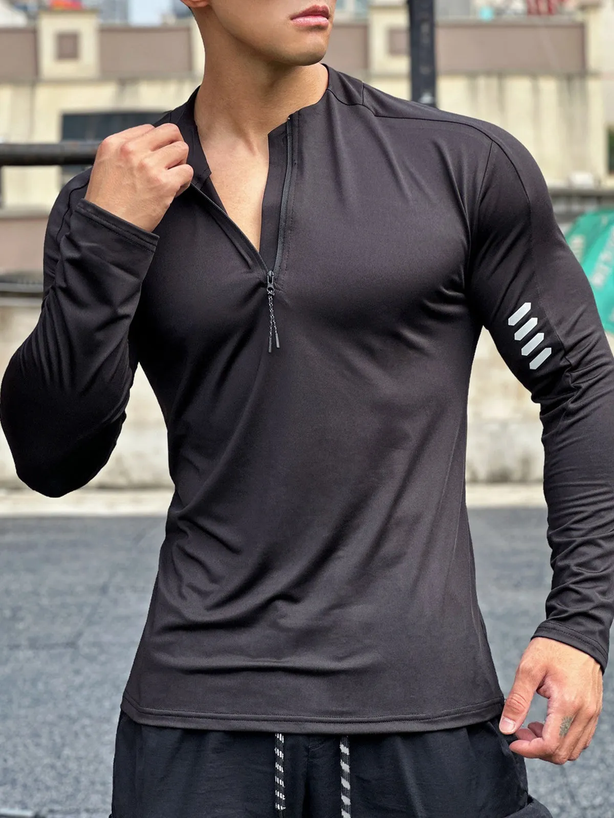 Evolution Half Zip Long Sleeves Shirt Workout Baselayer