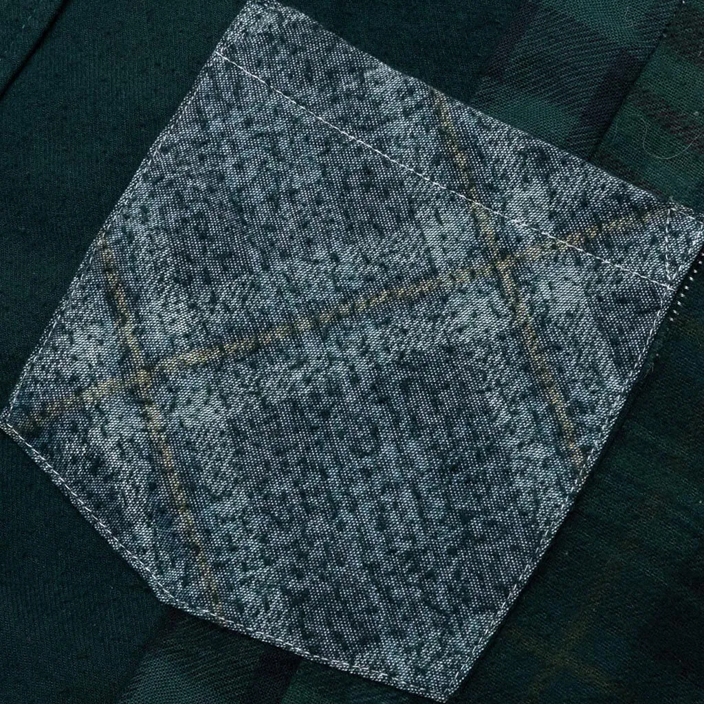 Flannel Shirt 7 Cuts Shirt Over Dye - Green