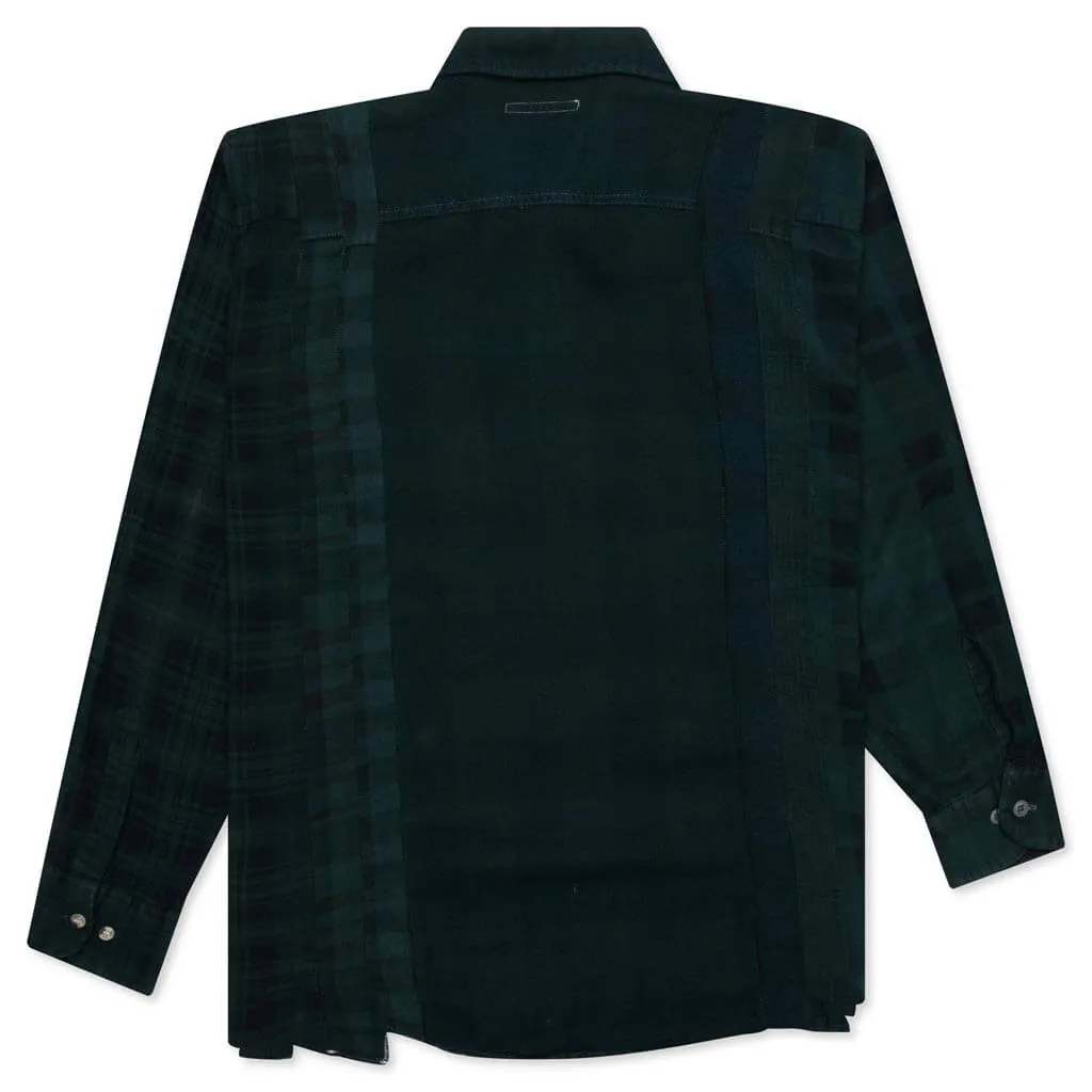 Flannel Shirt 7 Cuts Shirt Over Dye - Green