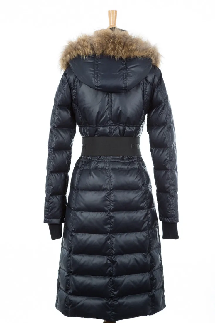 Genie Hooded Down Coat With Fur Trim