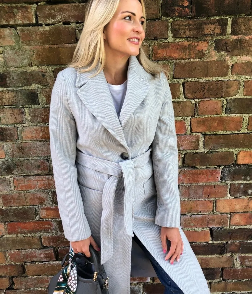 Grey Herringbone Coat