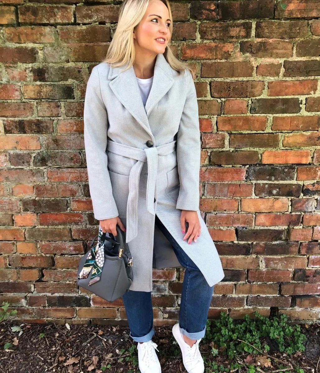 Grey Herringbone Coat