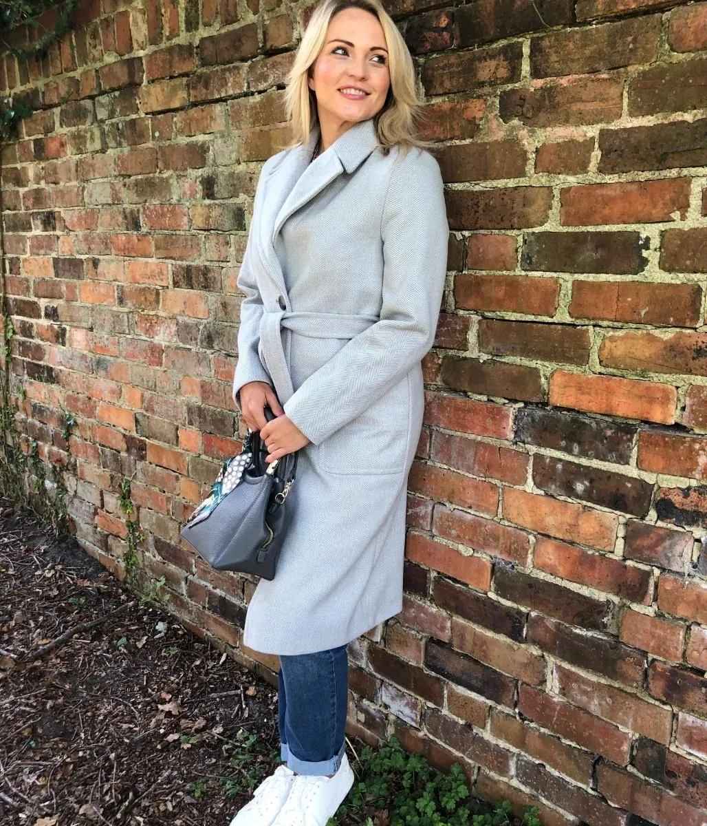 Grey Herringbone Coat