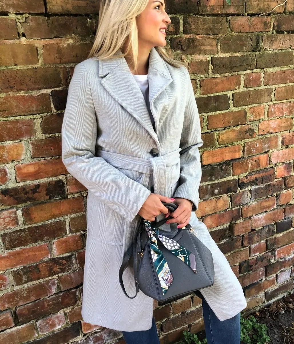 Grey Herringbone Coat