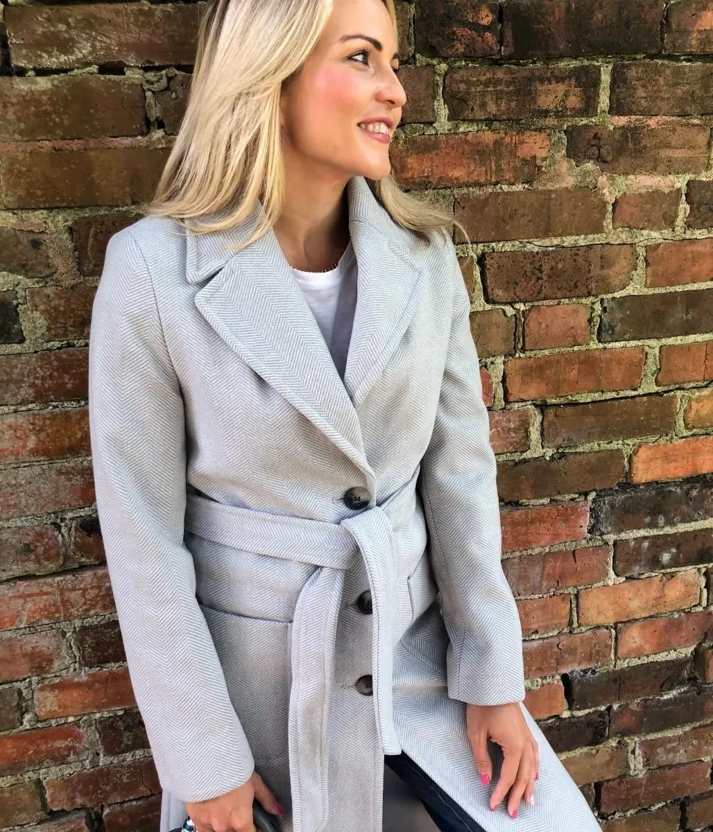 Grey Herringbone Coat