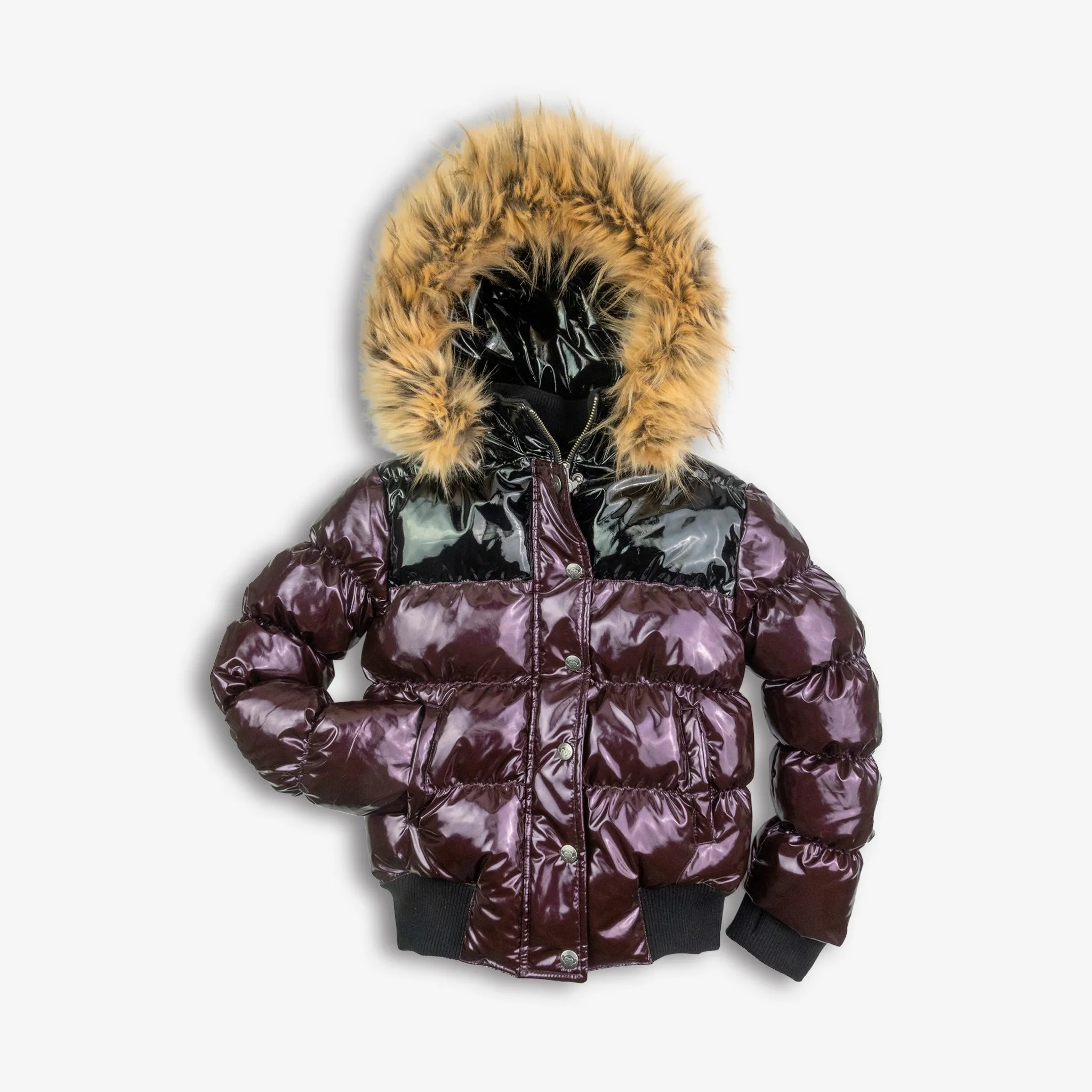 Kyla Puffer Coat | Burgundy/Black