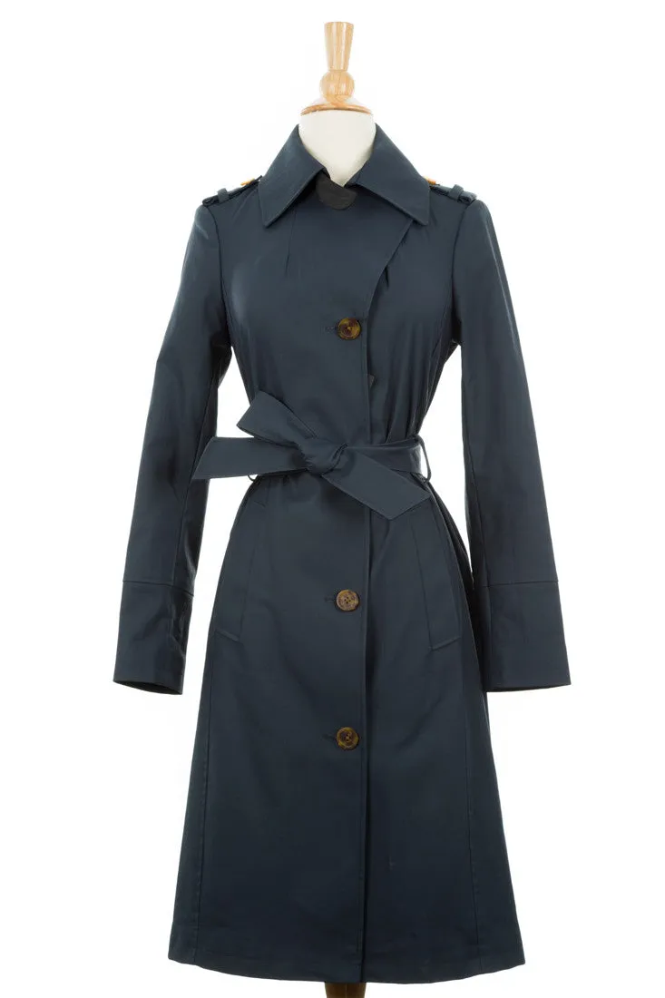 Lane Coated Stretch-Cotton Trench