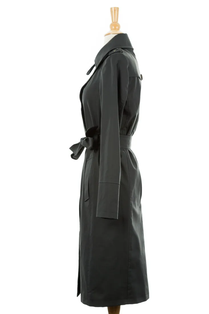 Lane Coated Stretch-Cotton Trench