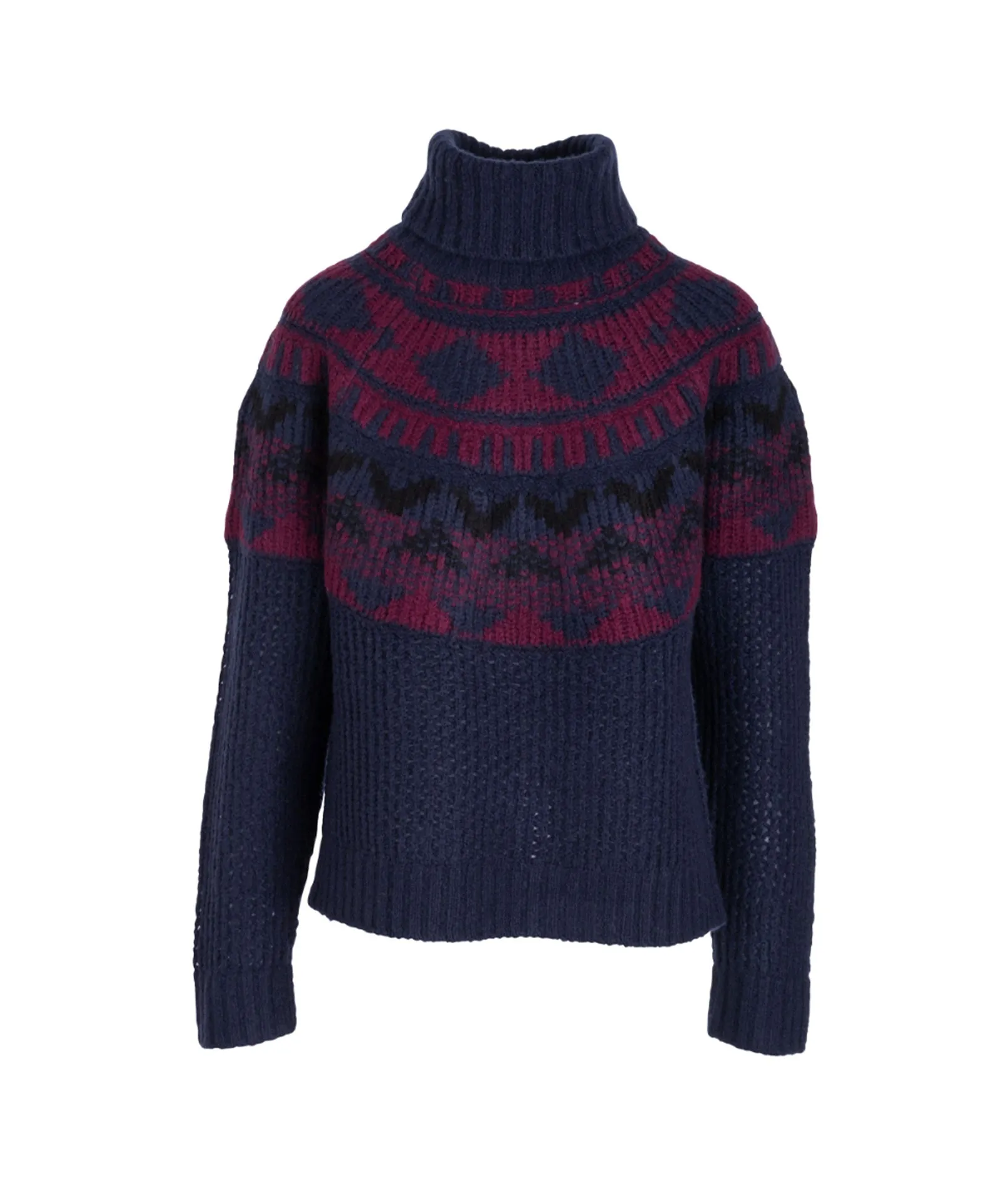 Luxe Cashmino Fair Isle Turtleneck