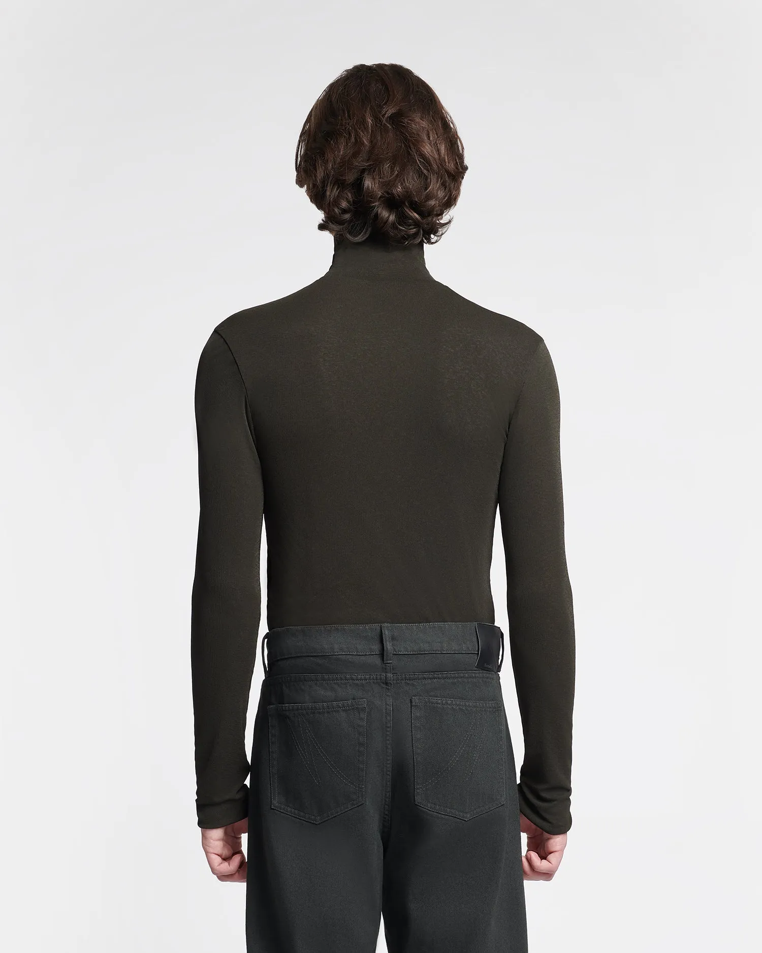 Magnus - Mesh-Jersey Turtleneck Top - Anthracite