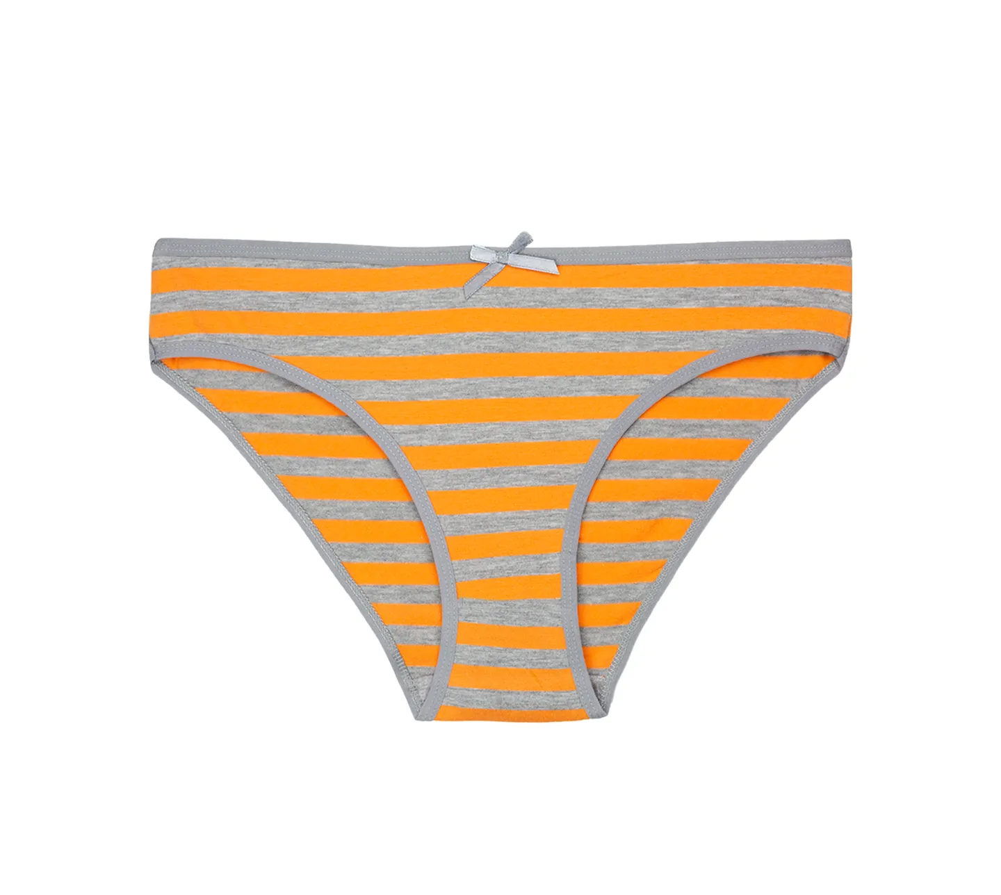 Nabtos Women's Cotton Underwear Orange Bikini Stripes Panties (Pack of 6)