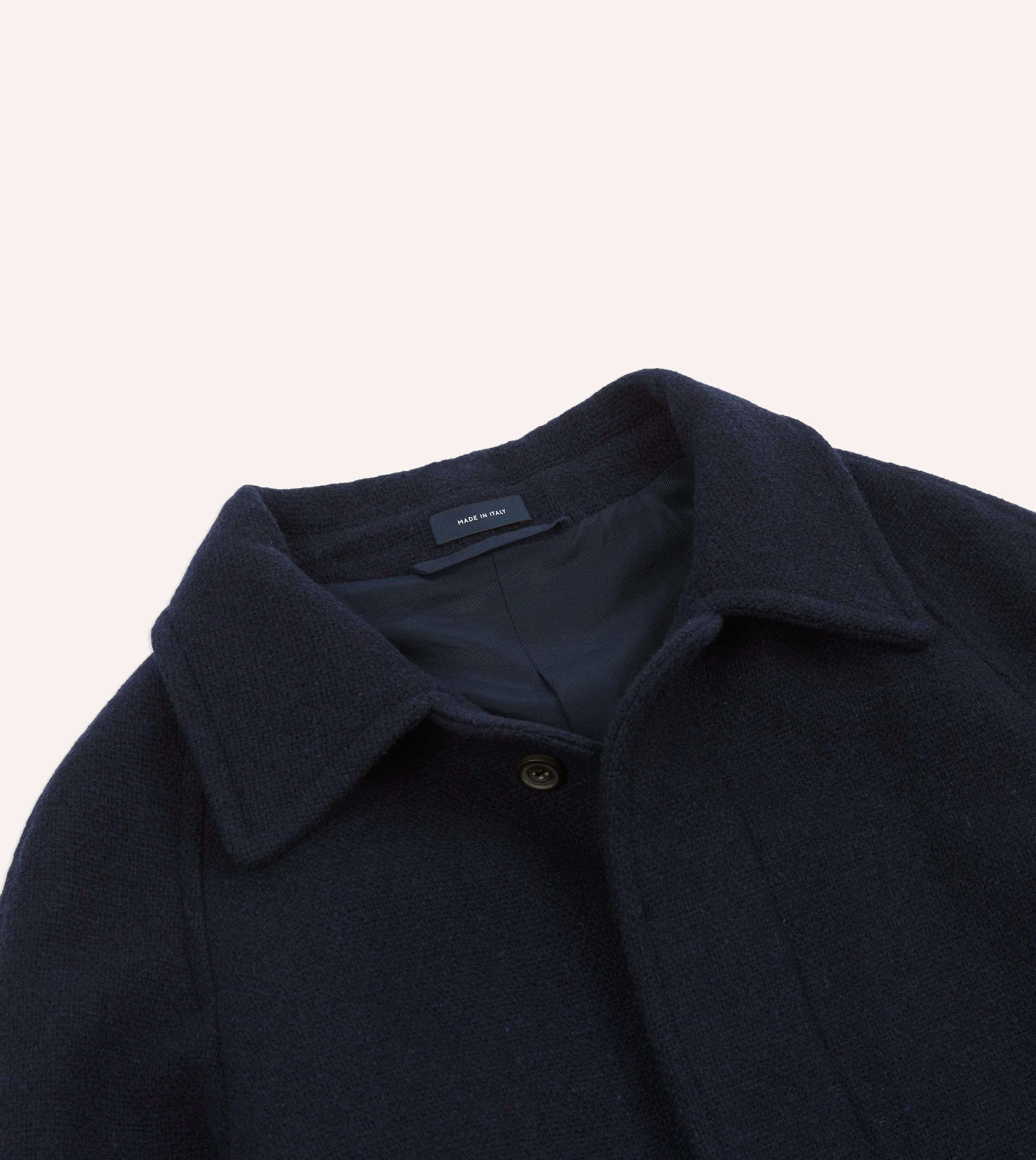 Navy Wool Raglan Coat