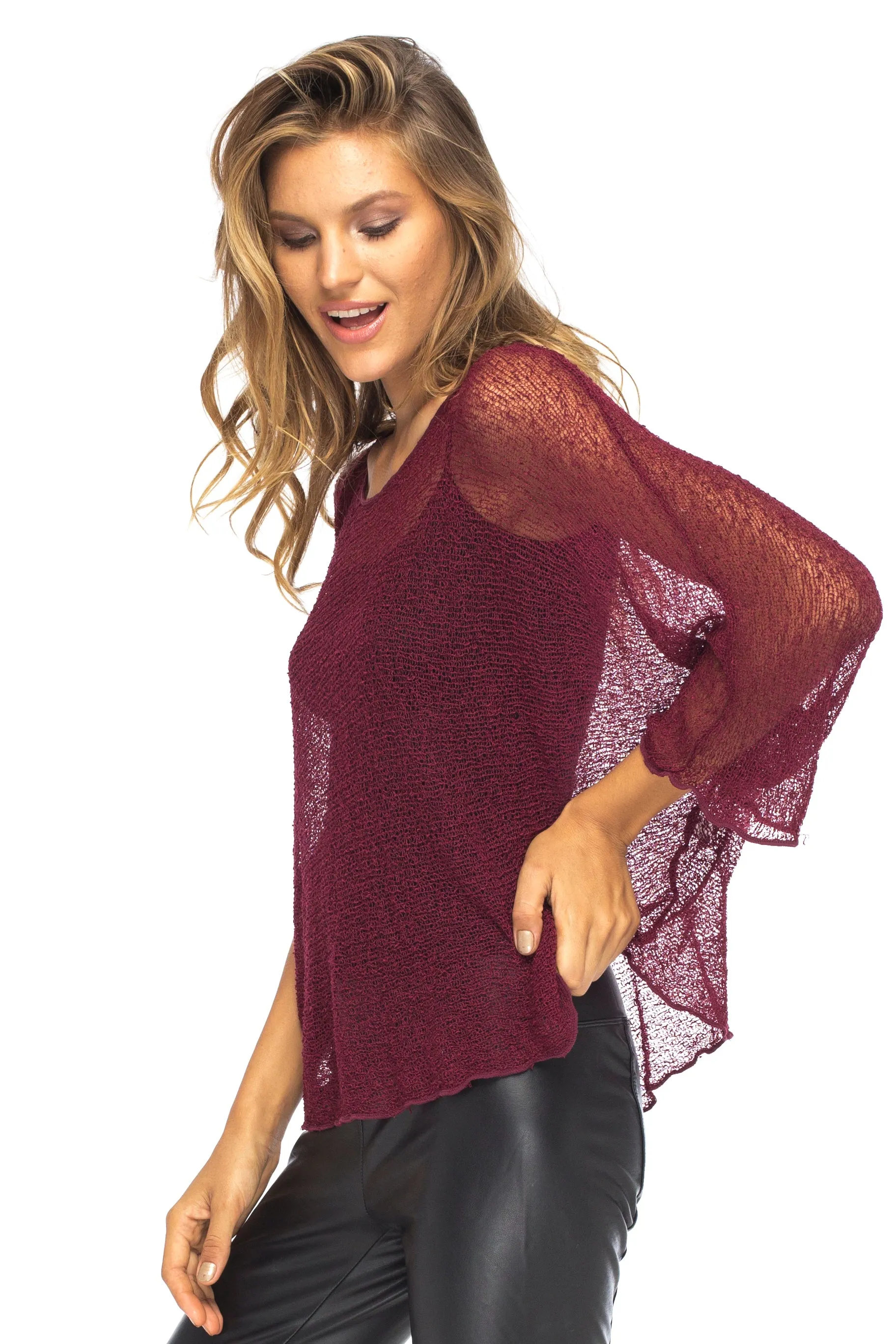 Poncho Pullover Blouse Sweater Shrug