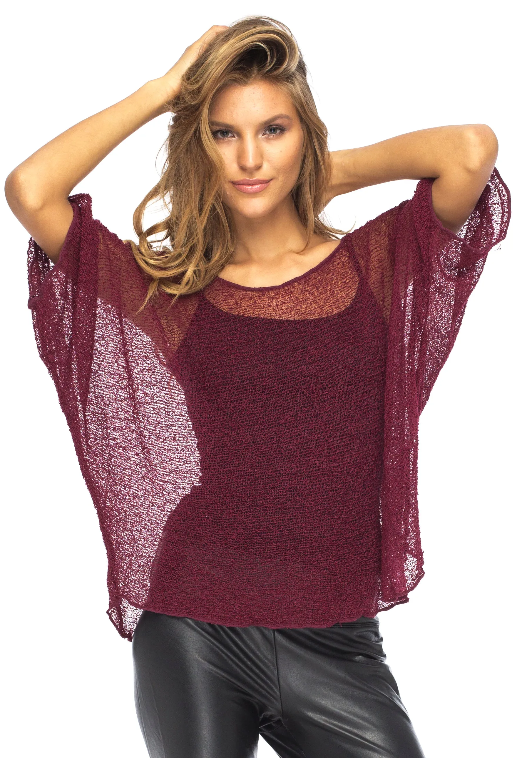 Poncho Pullover Blouse Sweater Shrug