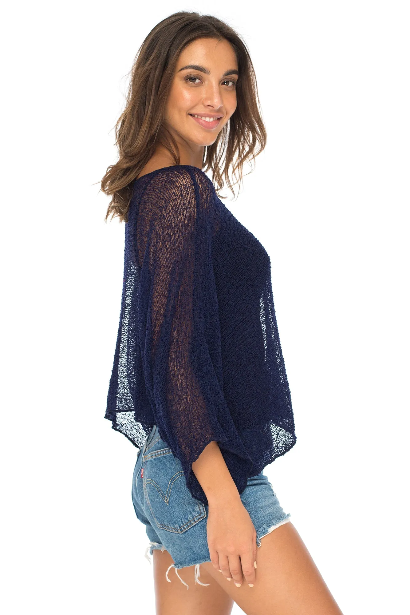 Poncho Pullover Blouse Sweater Shrug