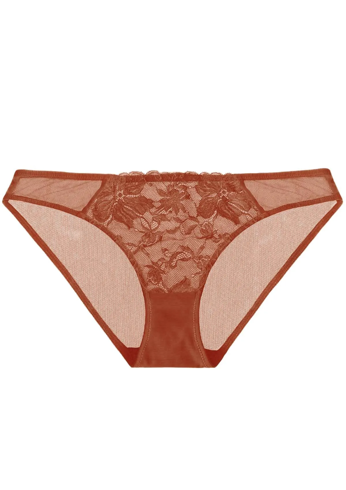 Pretty In Petals Copper Red Lace Bikini Underwear