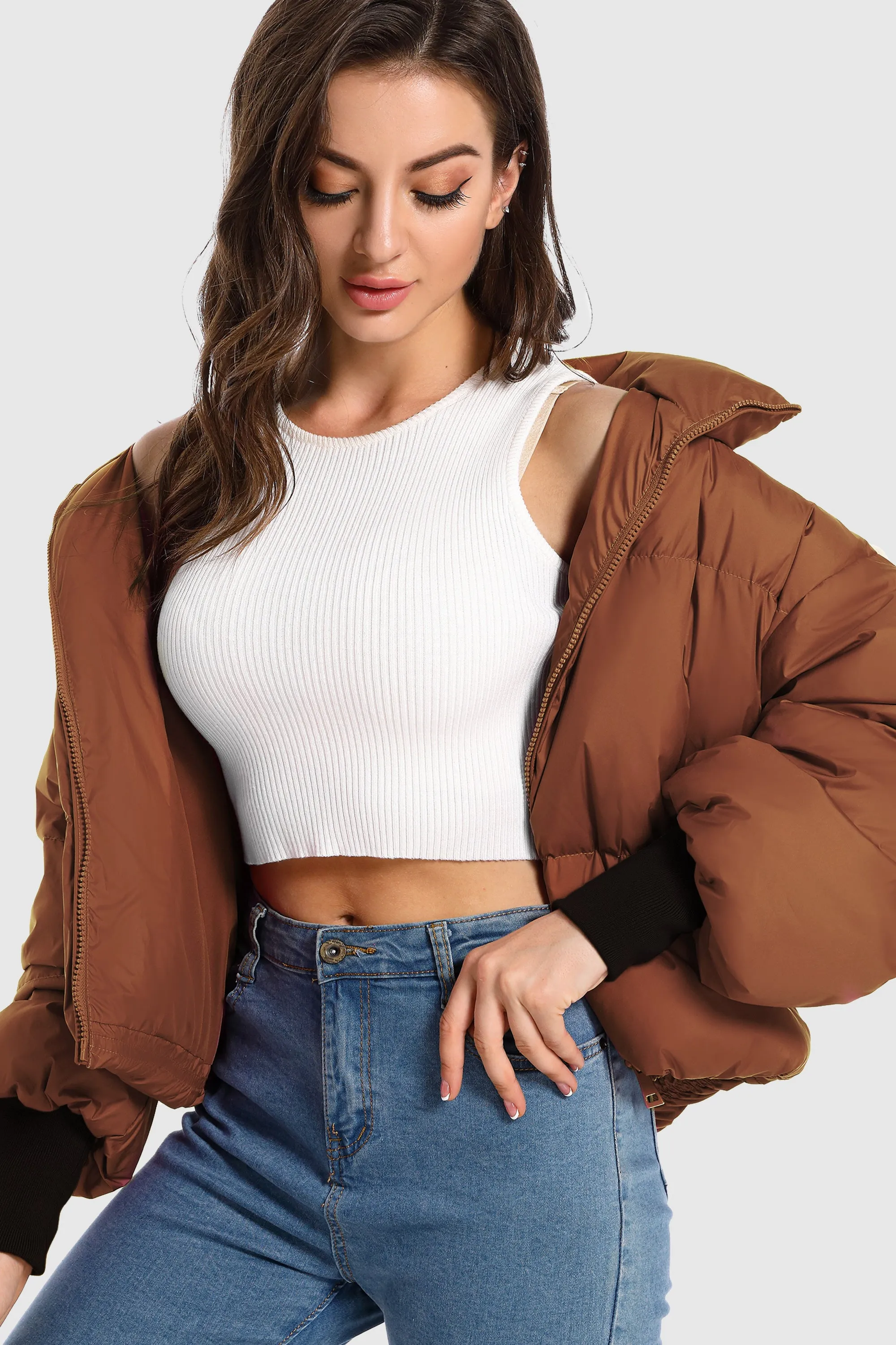 Puff-O Classics Short Baggy Oversize Down coat-Frosted Almond