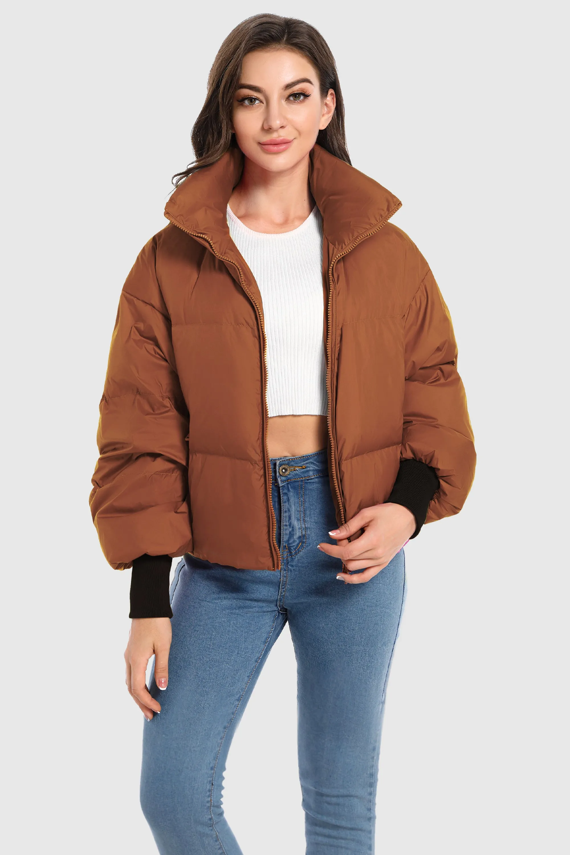 Puff-O Classics Short Baggy Oversize Down coat-Frosted Almond