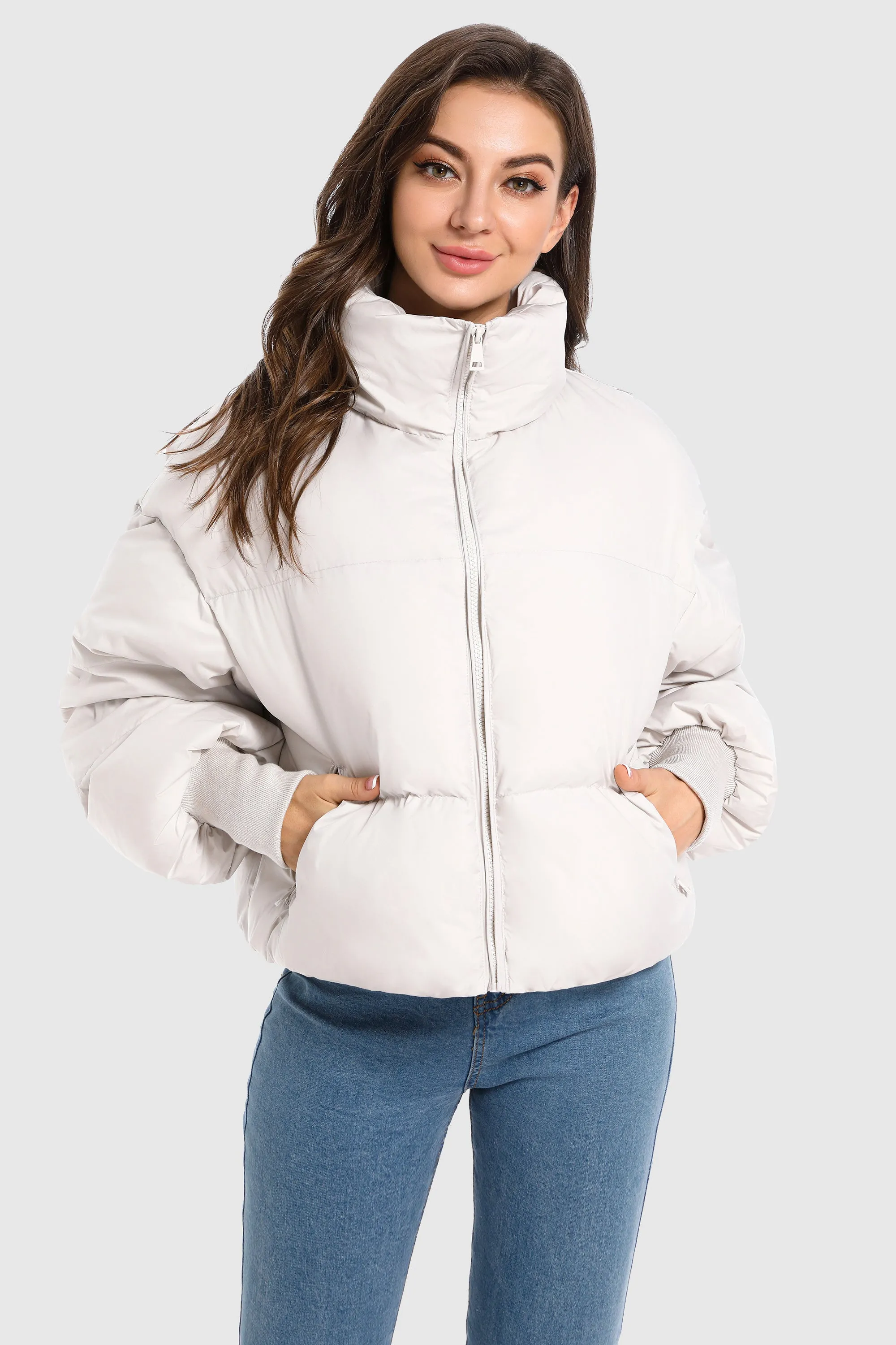 Puff-O Classics Short Baggy Oversize Down coat-Frosted Almond