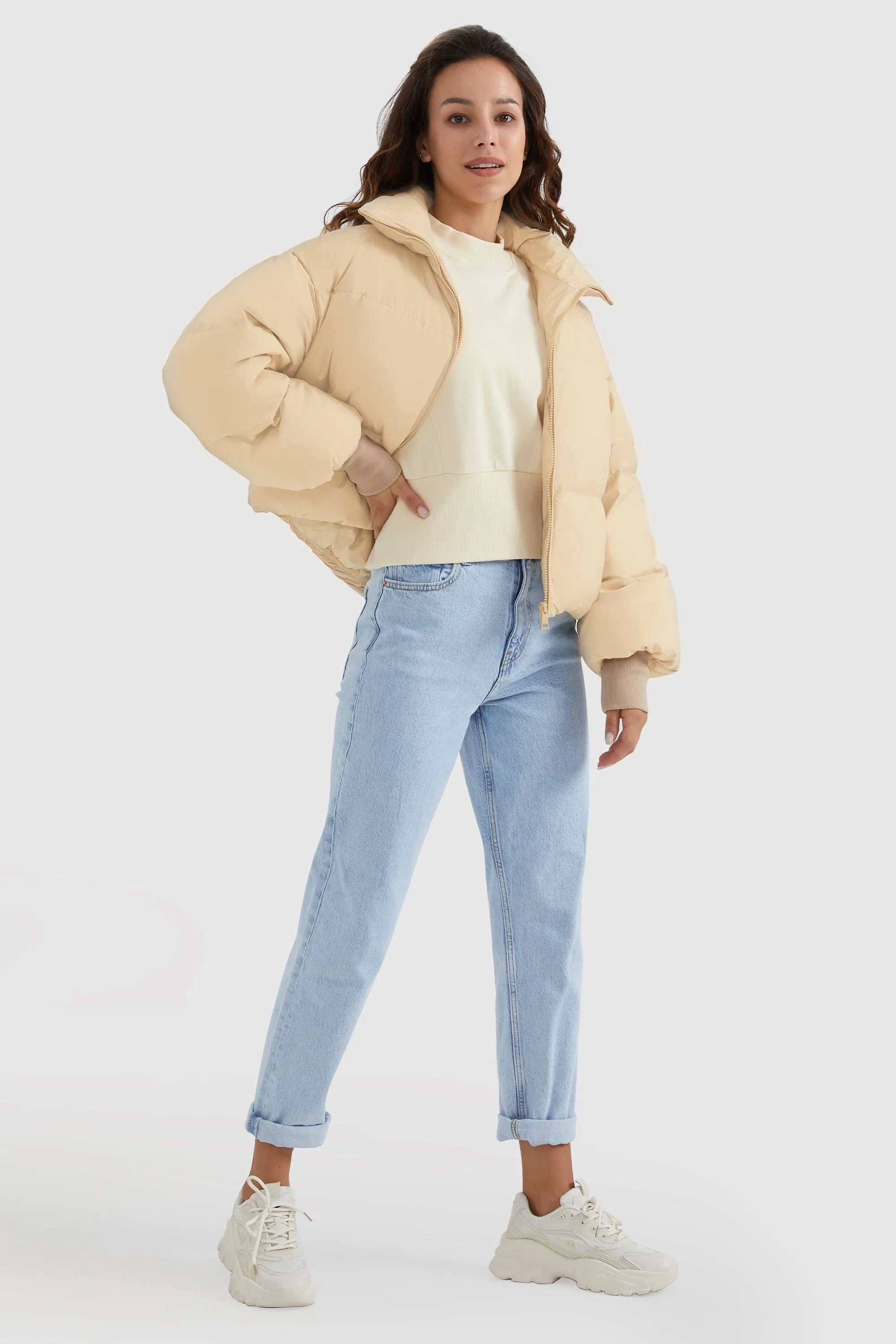 Puff-O Classics Short Baggy Oversize Down coat-Frosted Almond