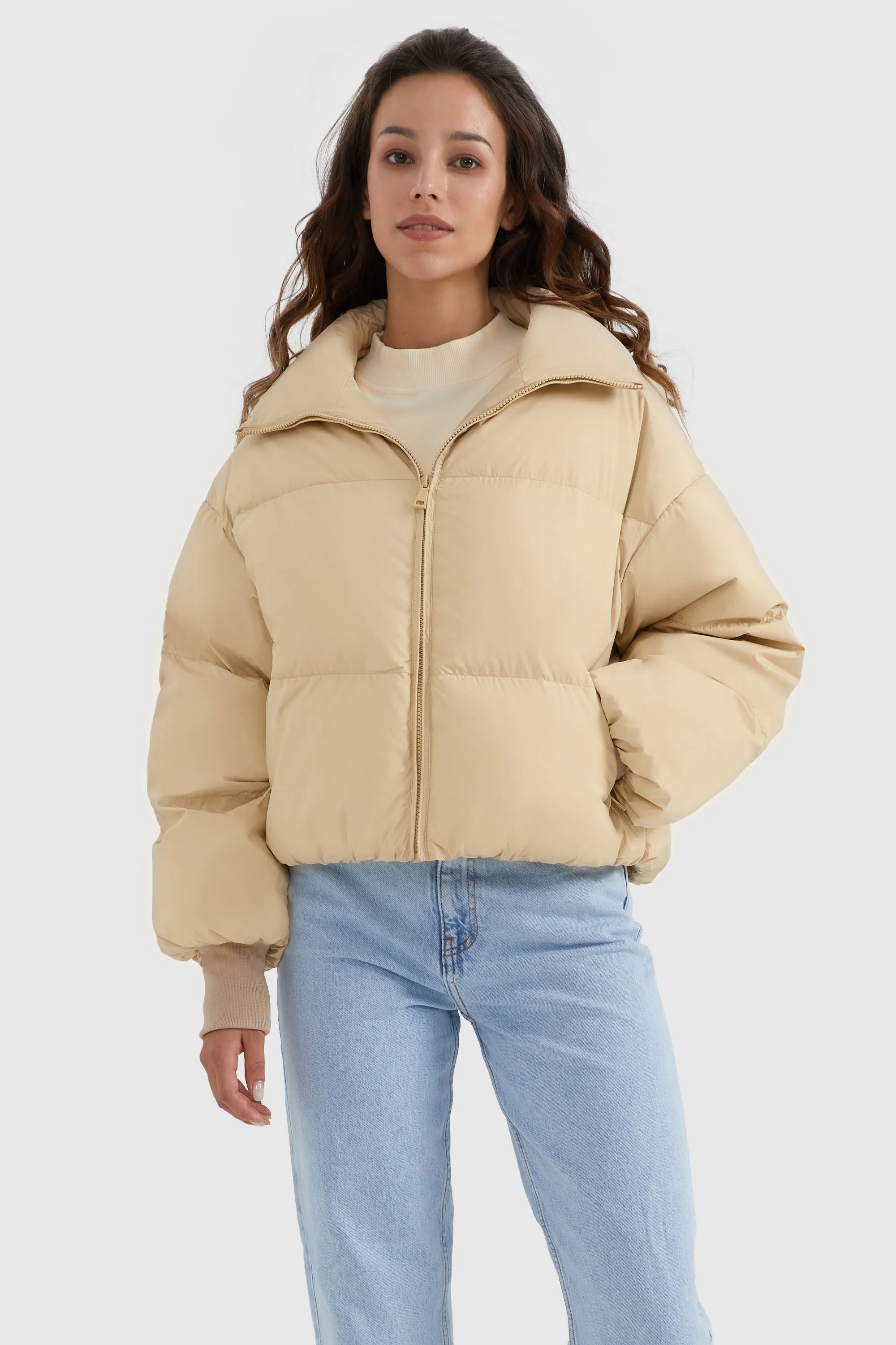 Puff-O Classics Short Baggy Oversize Down coat-Frosted Almond