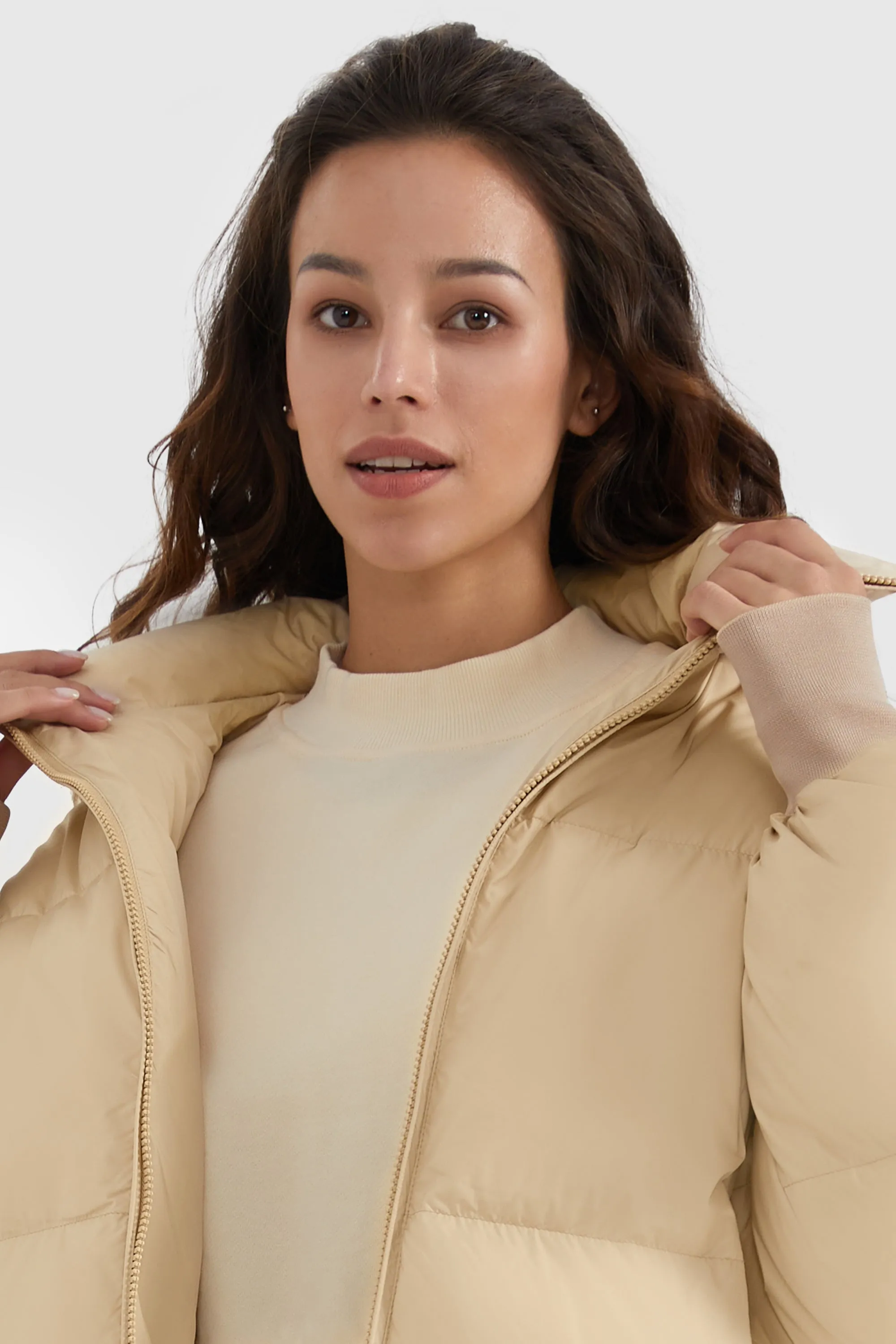 Puff-O Classics Short Baggy Oversize Down coat-Frosted Almond